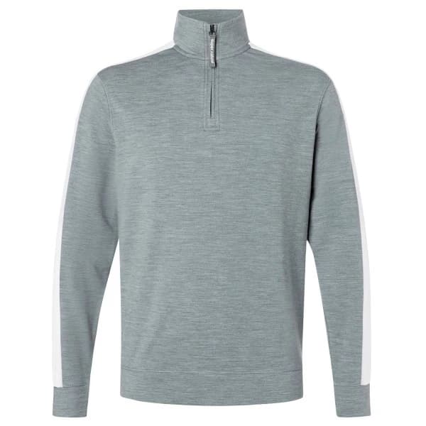 Вълнен пуловер super.natural Colorado Zip Turtleneck Jumper - Cashmere Grey Melange / Fresh White