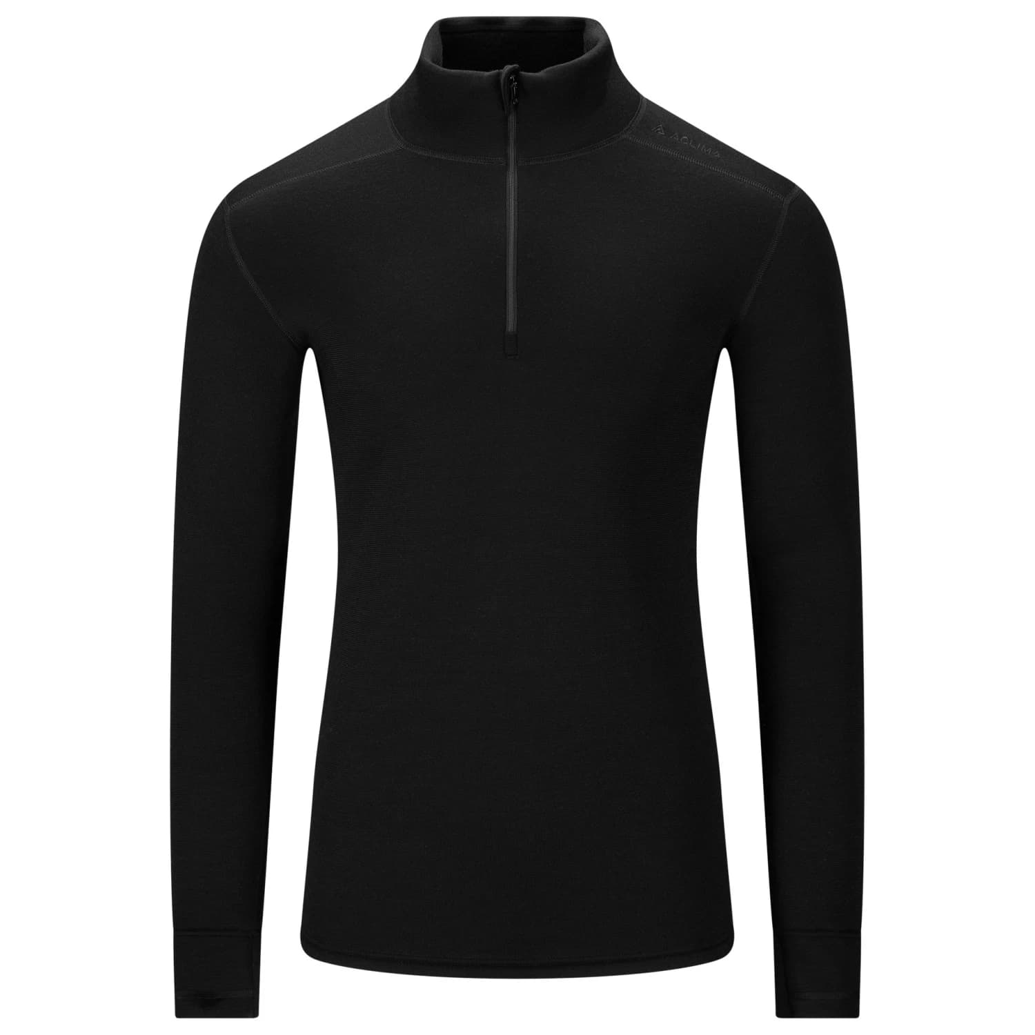 Мъжки вълнен пуловер Aclima FleeceWool V2 Polo Zip Merino longsleeve - Jet Black