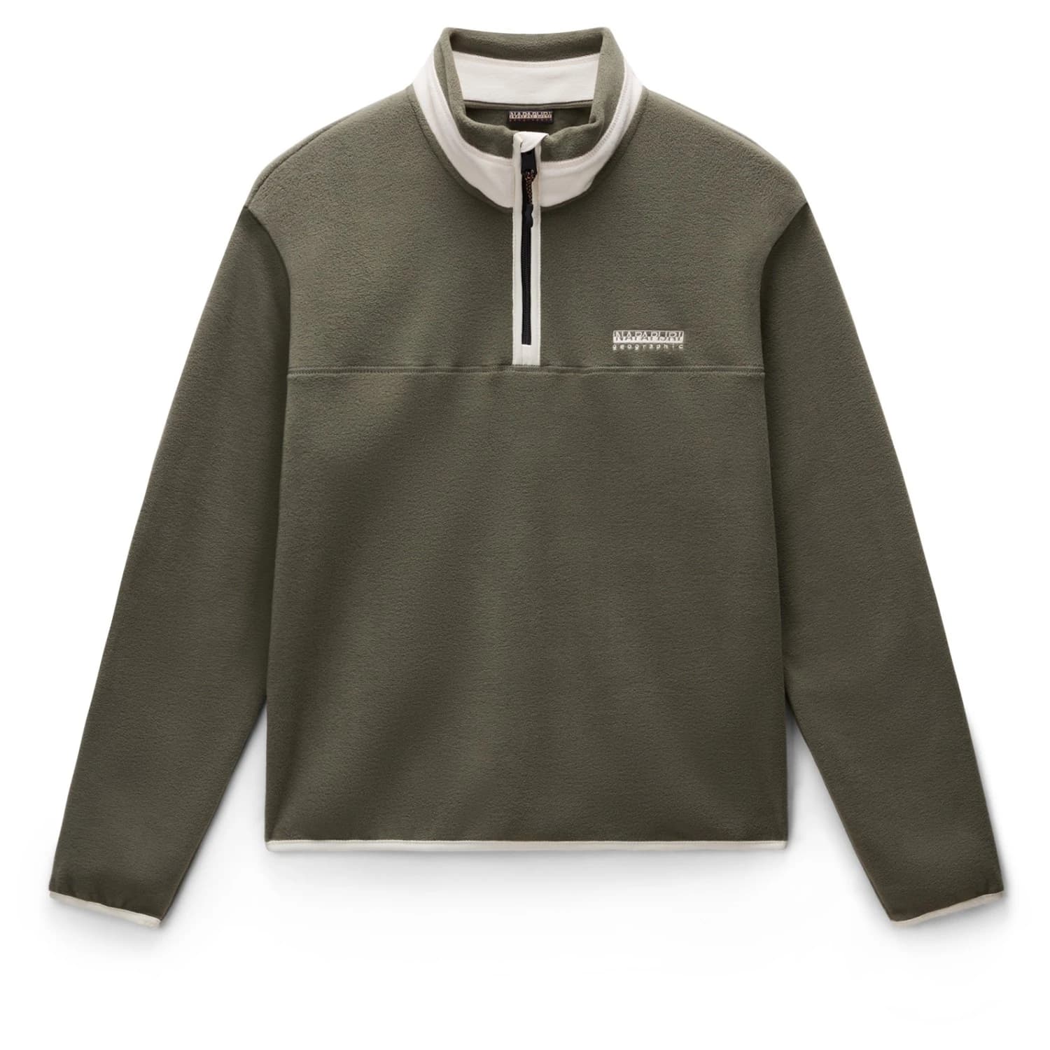 Мъжки поларен пуловер Napapijri T-Dergana Half Zip Fleece jumper - Tea Leaf