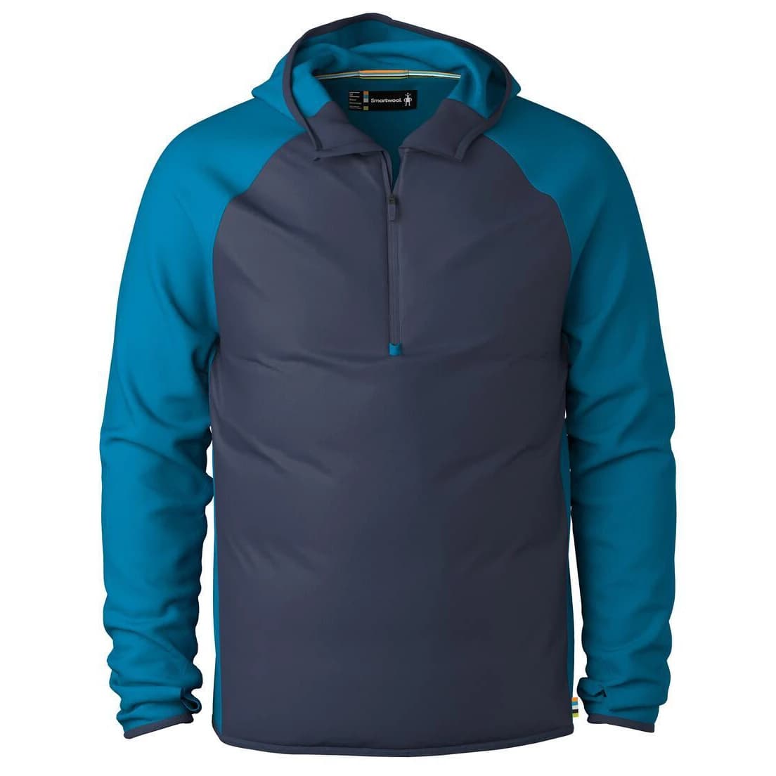 Мъжки вълнен пуловер Smartwool Smartloft 1/2 Zip Hoodie Merino jumper - Nival Blue