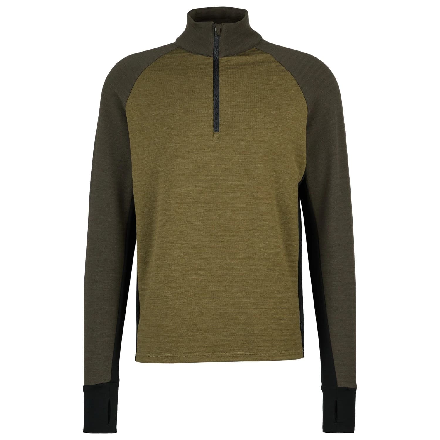 Мъжки вълнен пуловер Stoic MerinoFleece260 FlenSt. Half Zip Merino jumper - Olive Green Multi