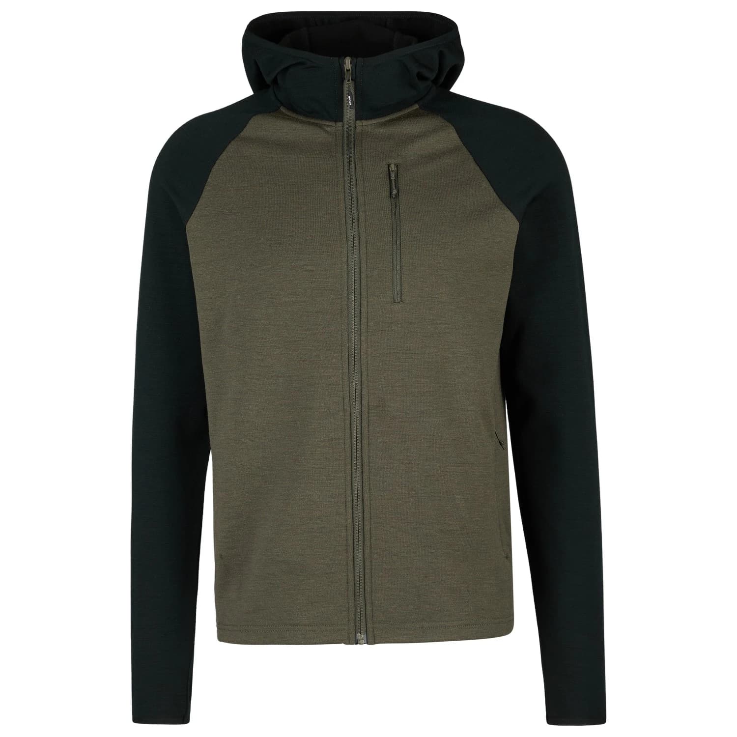 Мъжко вълнено яке Stoic MerinoFleece335 KuolpaSt. II Zip Hoody Merino hoodie - Black / Dark Olive