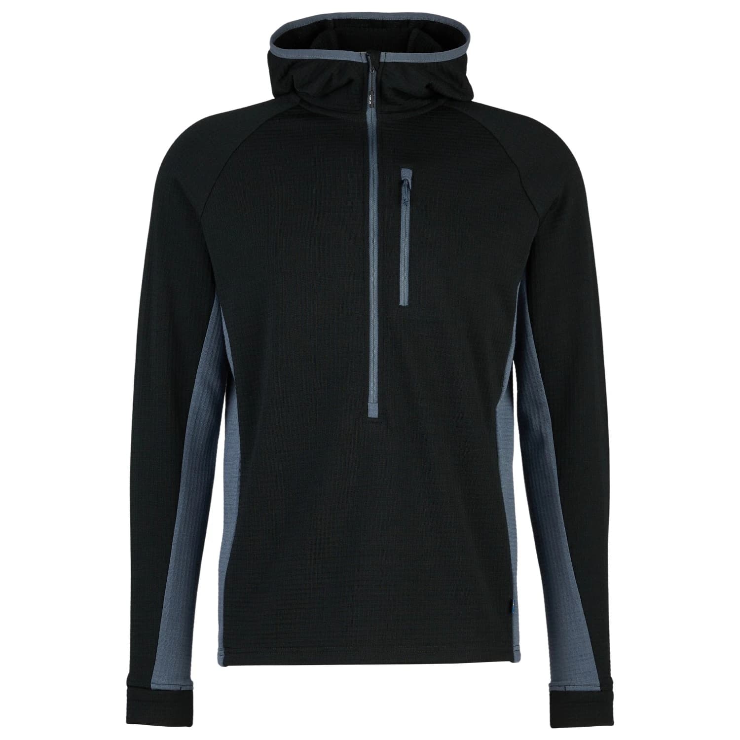 Мъжки вълнен пуловер Stoic MerinoWaffleFleece320 NorrdalSt. 3/4 Zip Hoody Merino hoodie - Black / Ink Grey