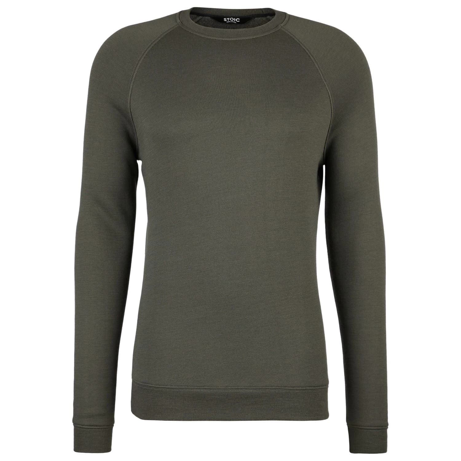 Мъжки вълнен пуловер Stoic MerinoFlatFleece240 SolbergSt. Crew Merino jumper - Dark Olive