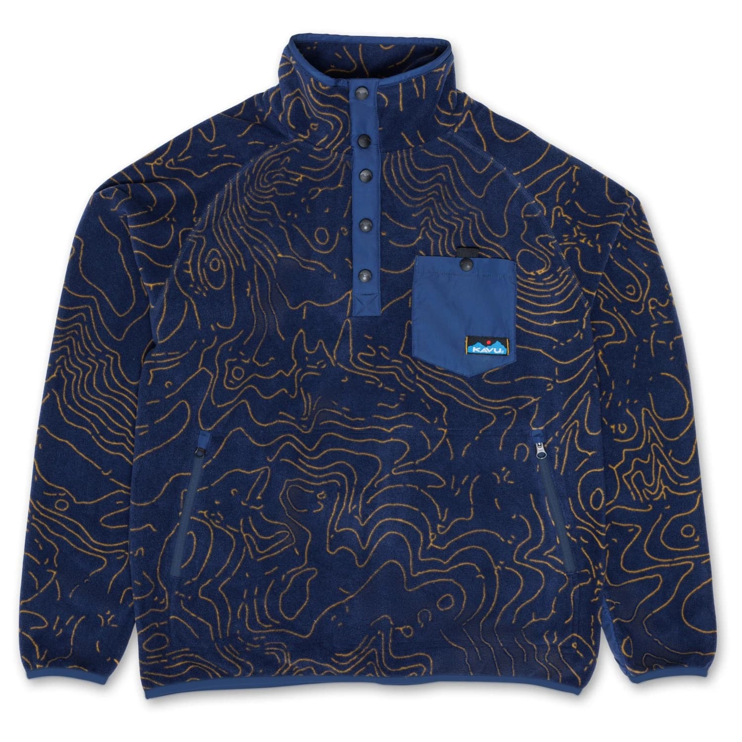 Поларен пуловер KAVU Teannaway Fleece jumper - Blue Water Topo