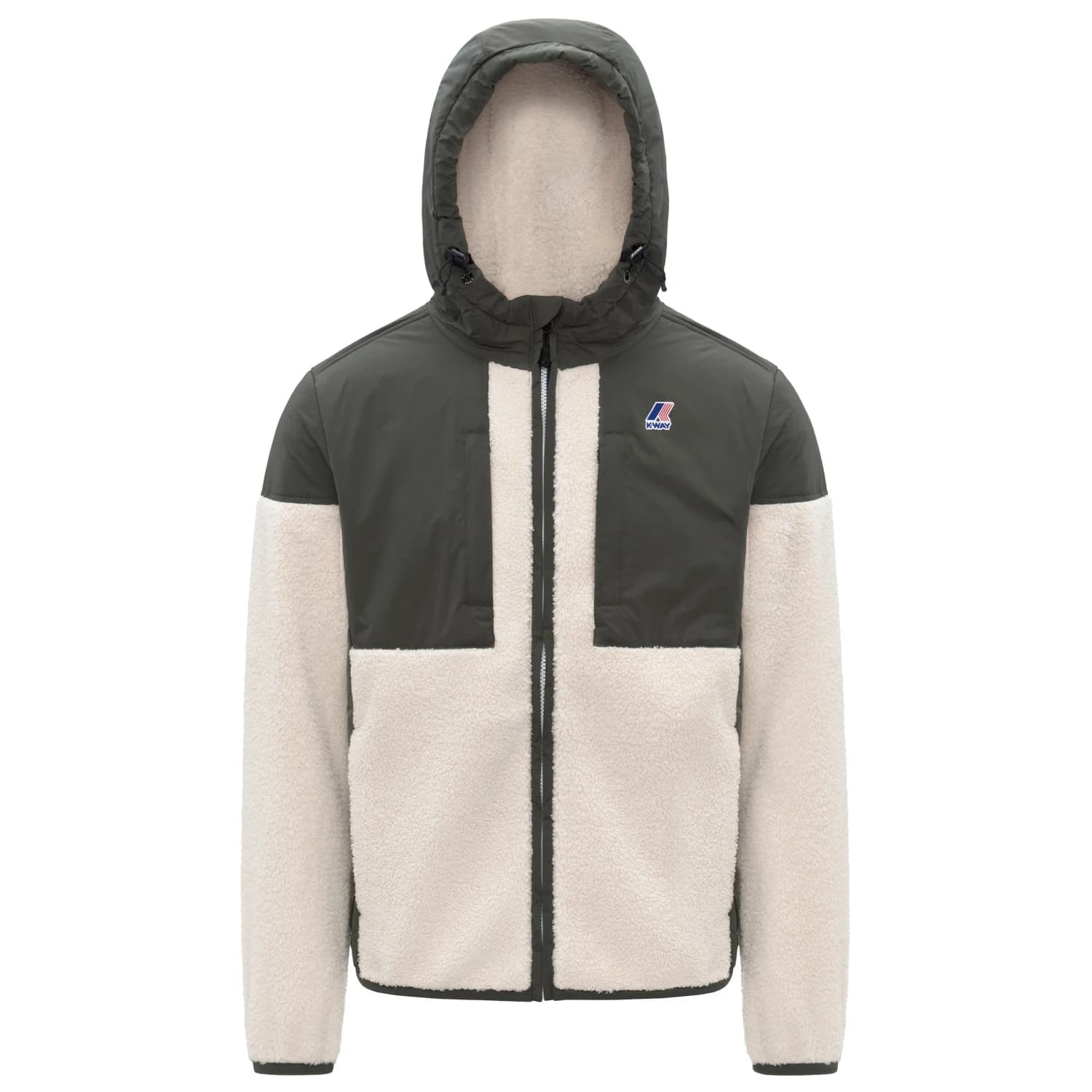 Мъжко поларено яке K-Way Samson 4.0 Orsetto Fleece jacket - Green Blackish / Ecru