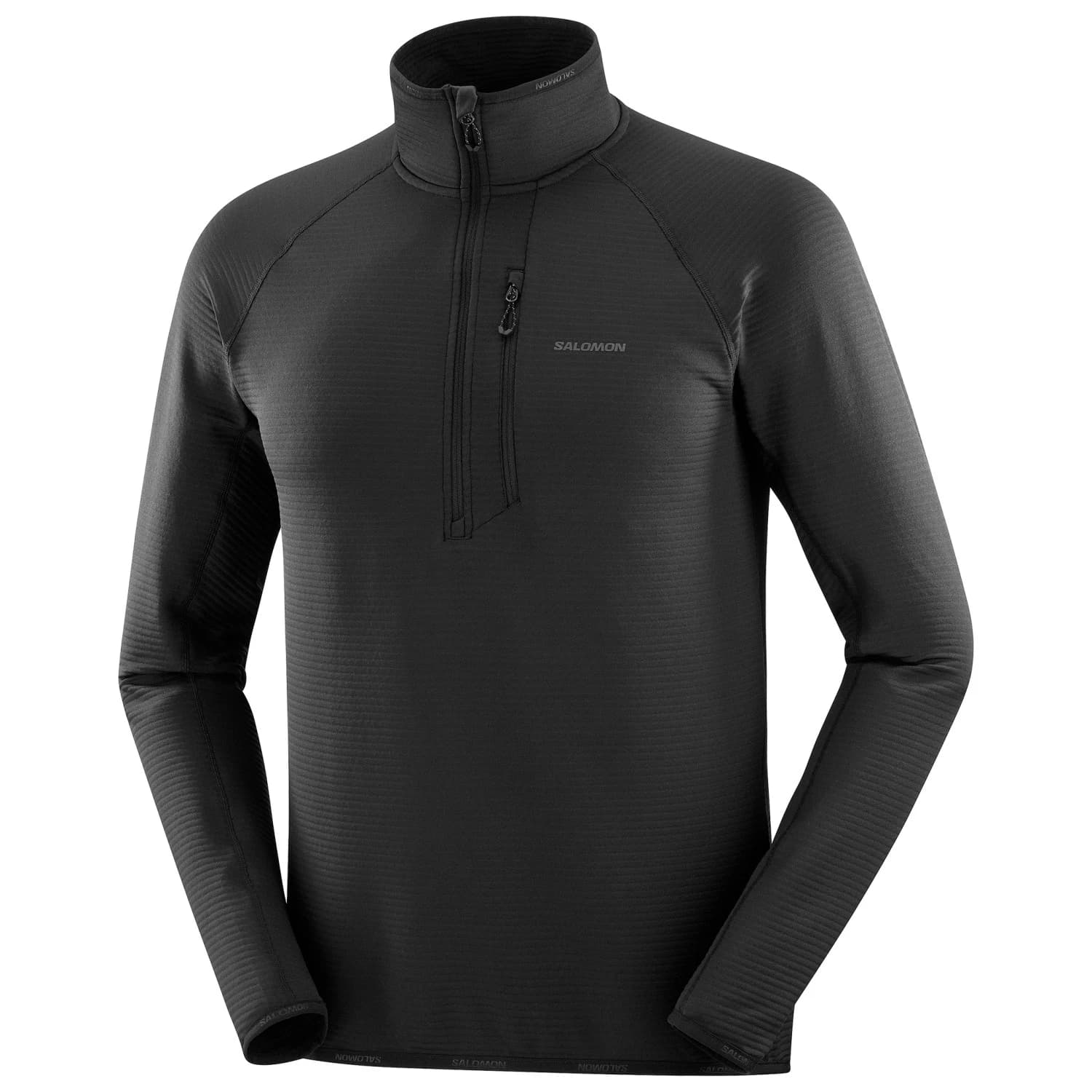 Мъжки поларен пуловер Salomon Essential Lightwarm Half Zip Fleece jumper - Deep Black