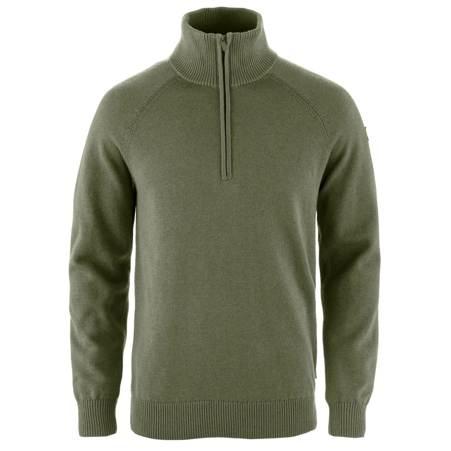 Мъжки вълнен пуловер Fjällräven Övik Lite Half Zip Wool jumper - Laurel Green