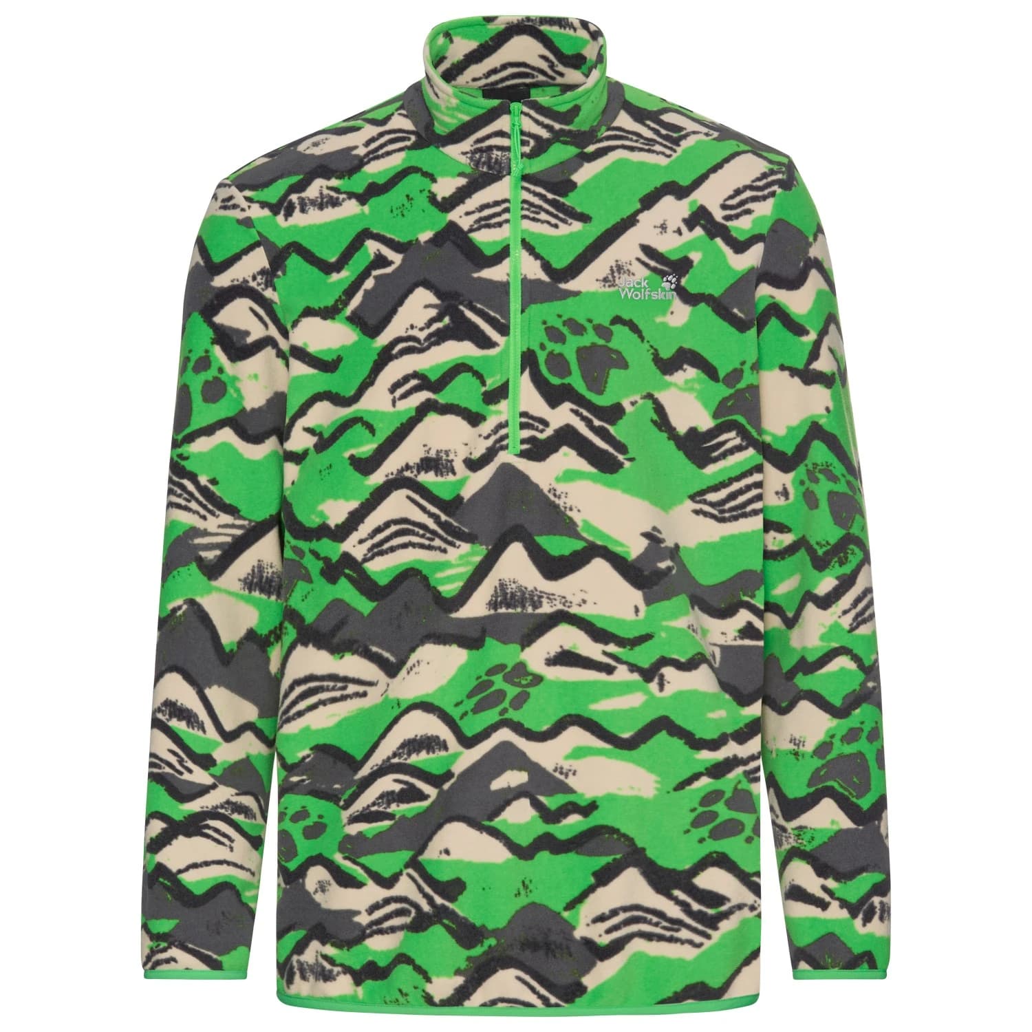 Мъжки поларен пуловер Jack Wolfskin Paw Era 100 Print Halfzip Fleece jumper - Mountain Paw Lizard