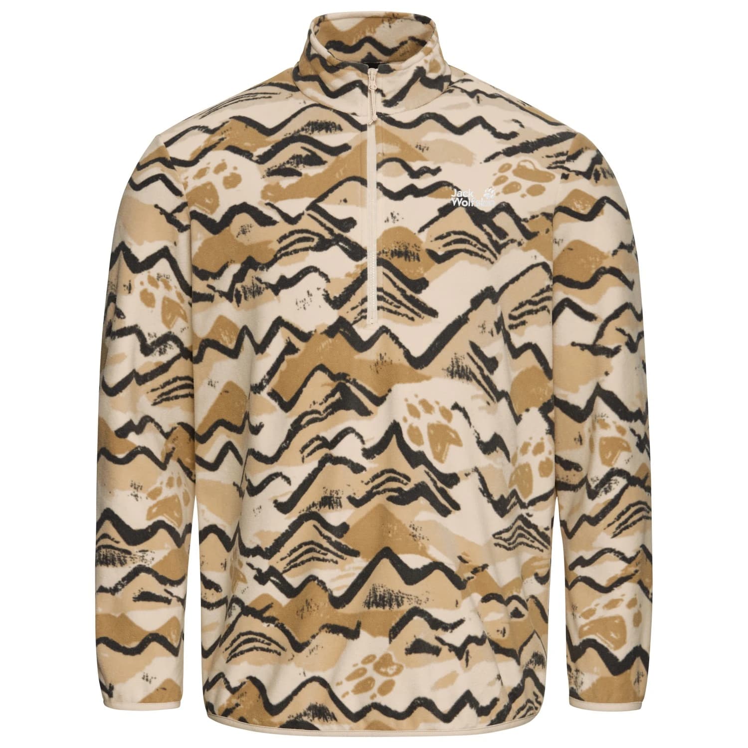 Мъжки поларен пуловер Jack Wolfskin Paw Era 100 Print Halfzip Fleece jumper - Mountain Paw Oyster