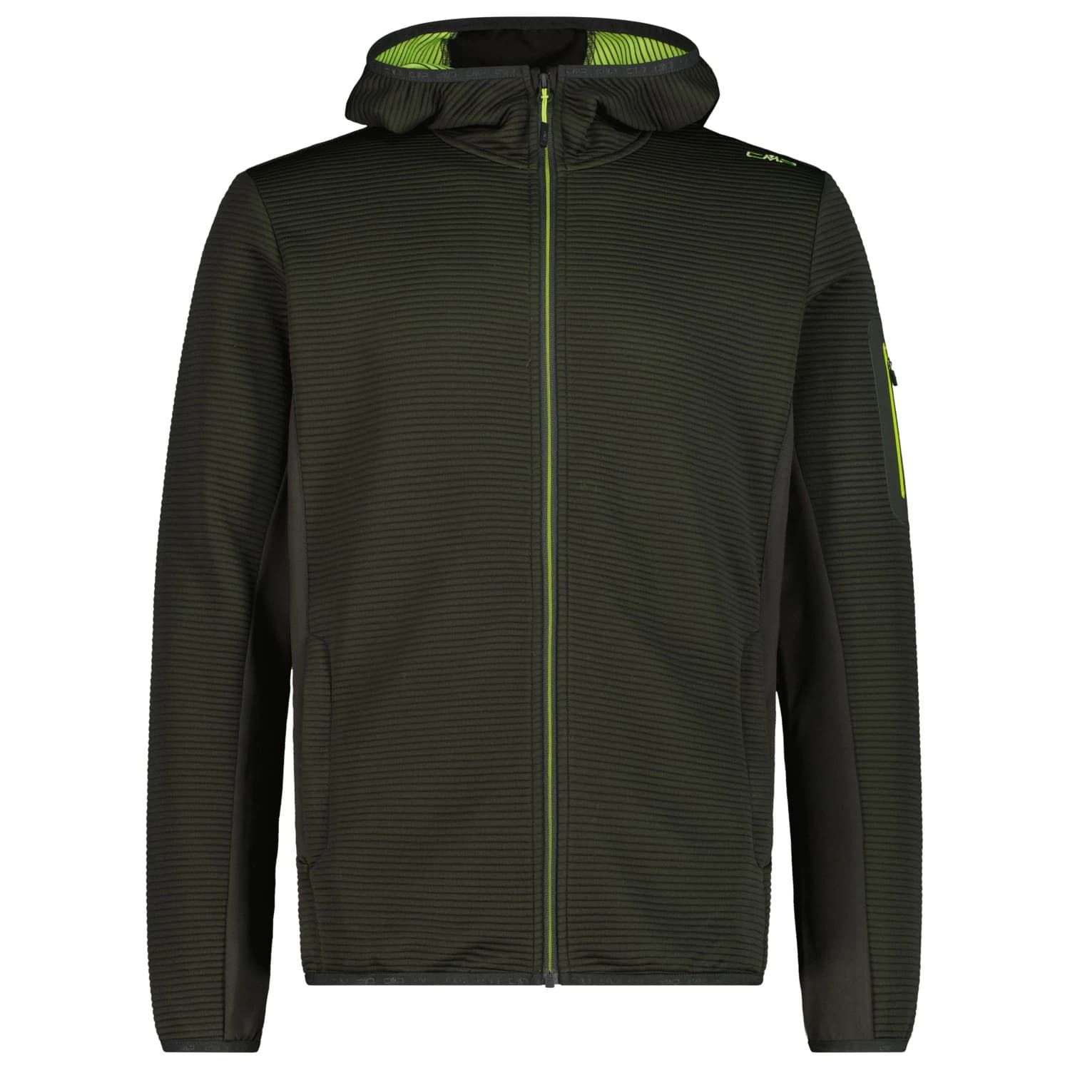 Мъжко поларено яке CMP Jacket Fix Hood with Sleeve Pocket Fleece jacket - Pine