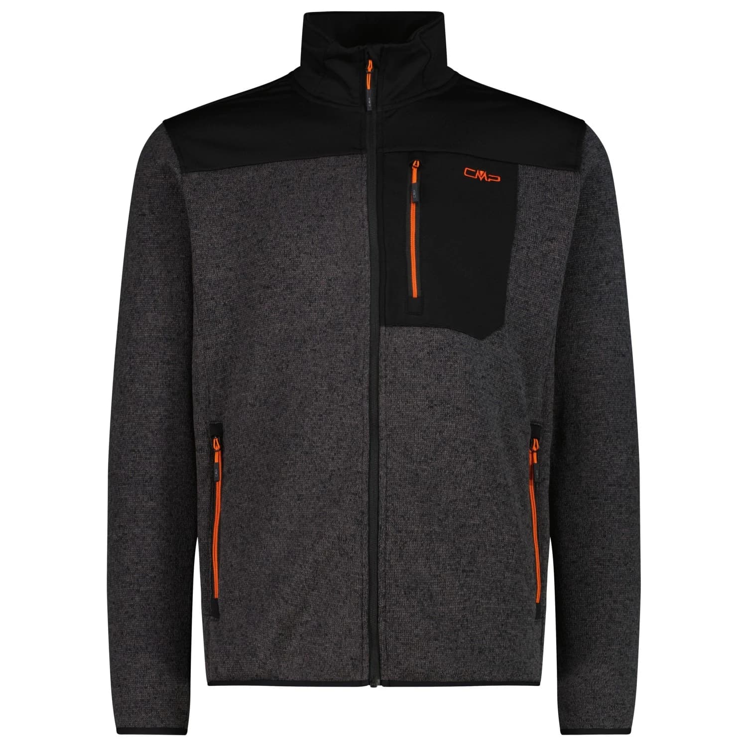 Мъжко поларено яке CMP Jacket with Chest Pocket Fleece jacket - Nero / Orange