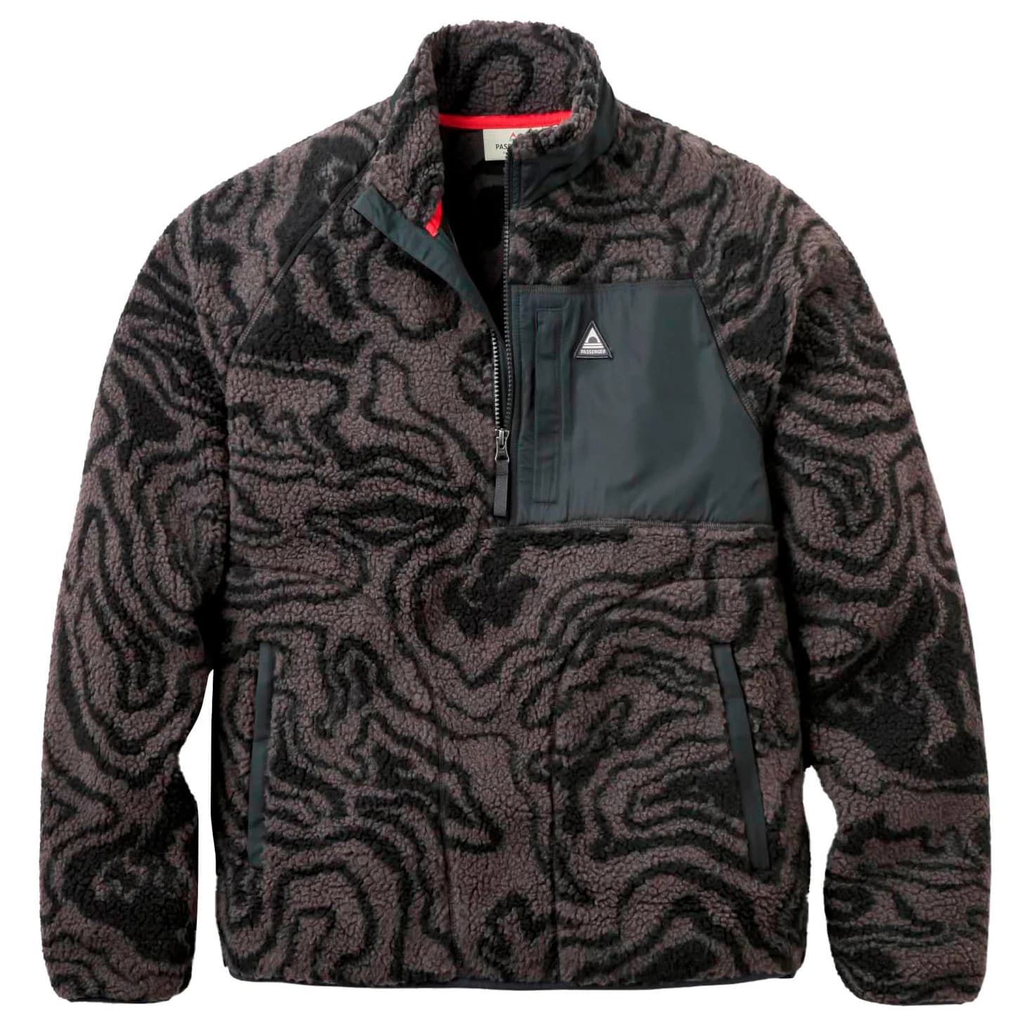 Поларен пуловер Passenger Offroad Recycled Sherpa 1/2 Zip Fleece 2.0 Fleece jumper - Strata Swirl Black