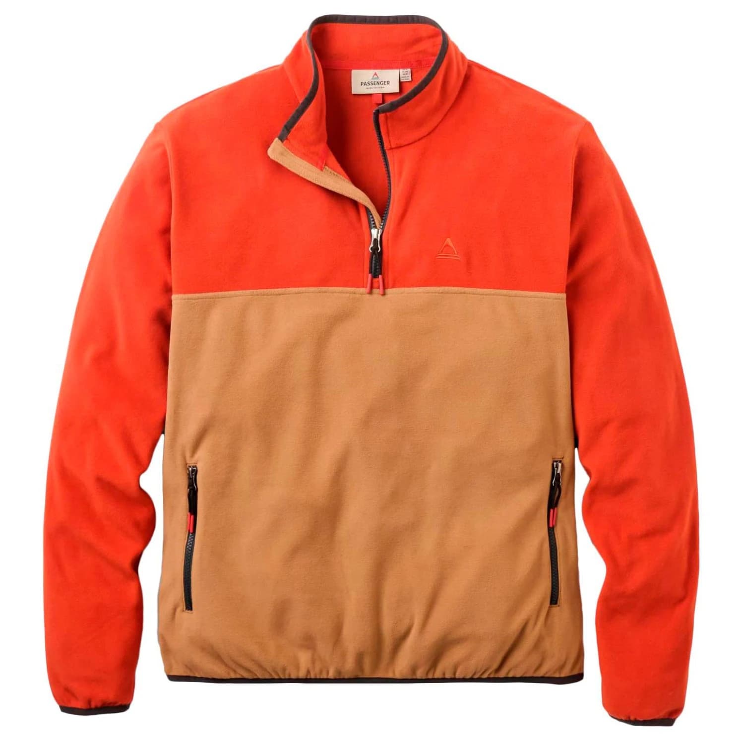 Мъжки поларен пуловер Passenger Set Off Recycled Polar 1/4 Zip Fleece 2.0 Fleece jumper - Dark Rust / Caramel