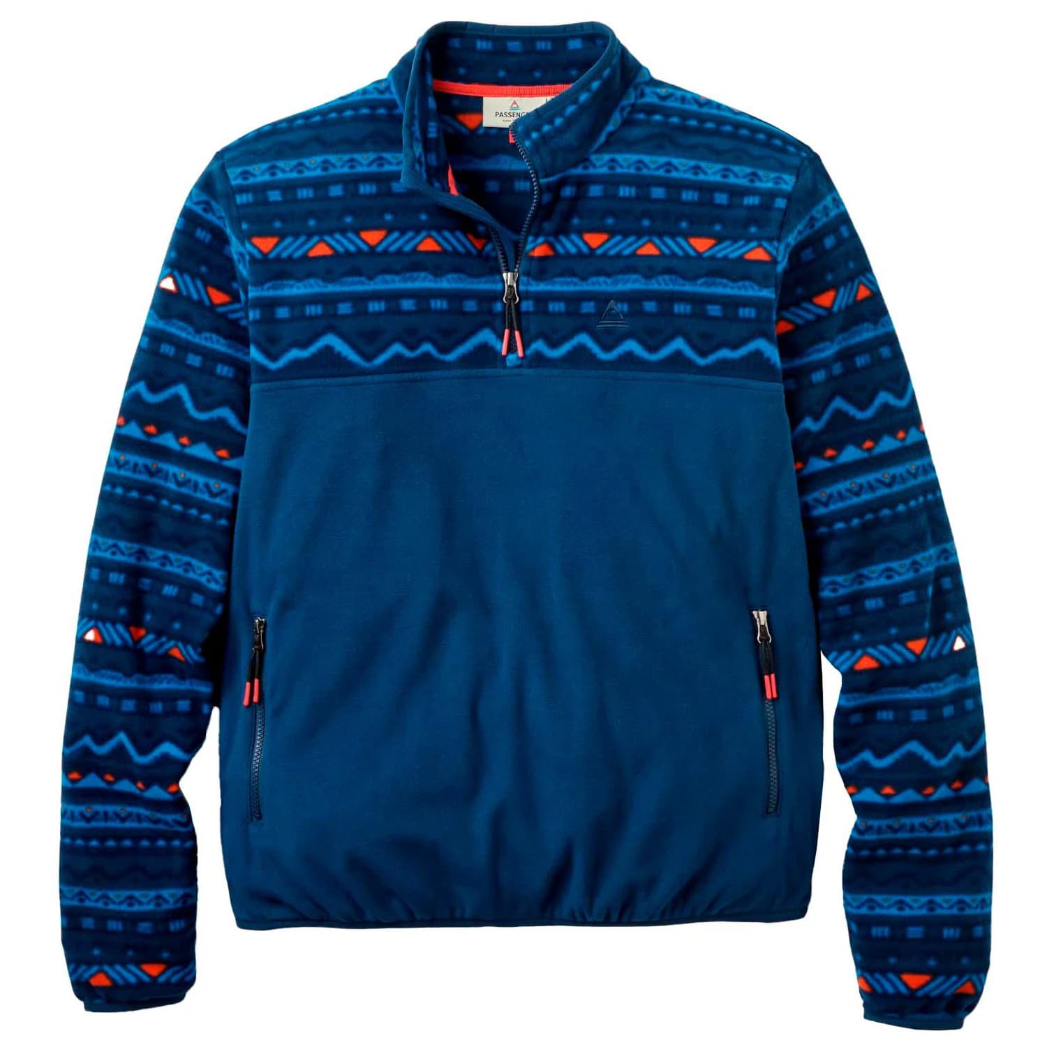 Мъжки поларен пуловер Passenger Set Off Recycled Polar 1/4 Zip Fleece 2.0 Fleece jumper - Mountain Geo Rich Navy
