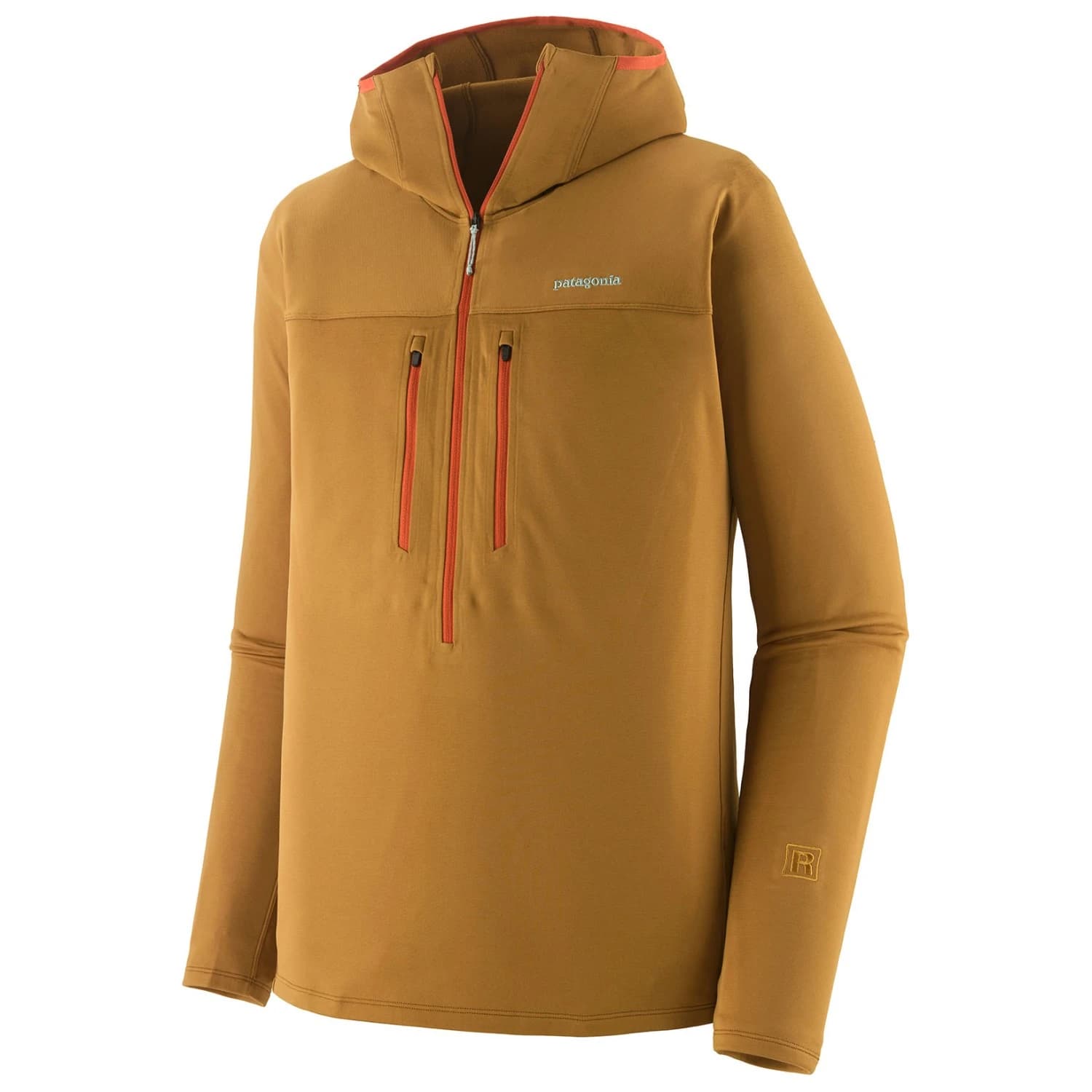 Мъжки поларен пуловер Patagonia R1 Ultralight Hoody Fleece jumper - Bobcat Brown