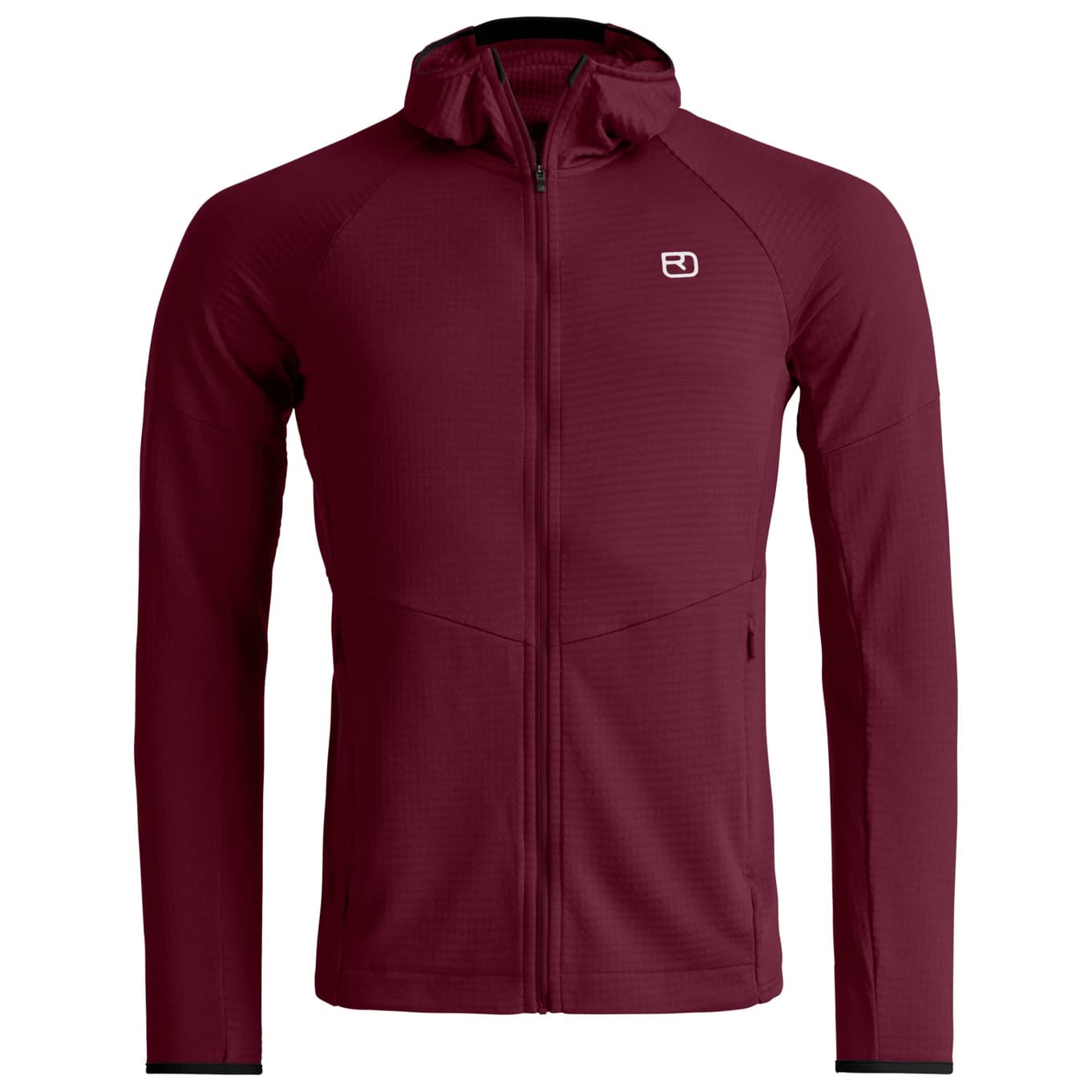 Мъжко вълнено яке Ortovox Fleece Light Grid Hoody Fleece jacket - Red Malbec