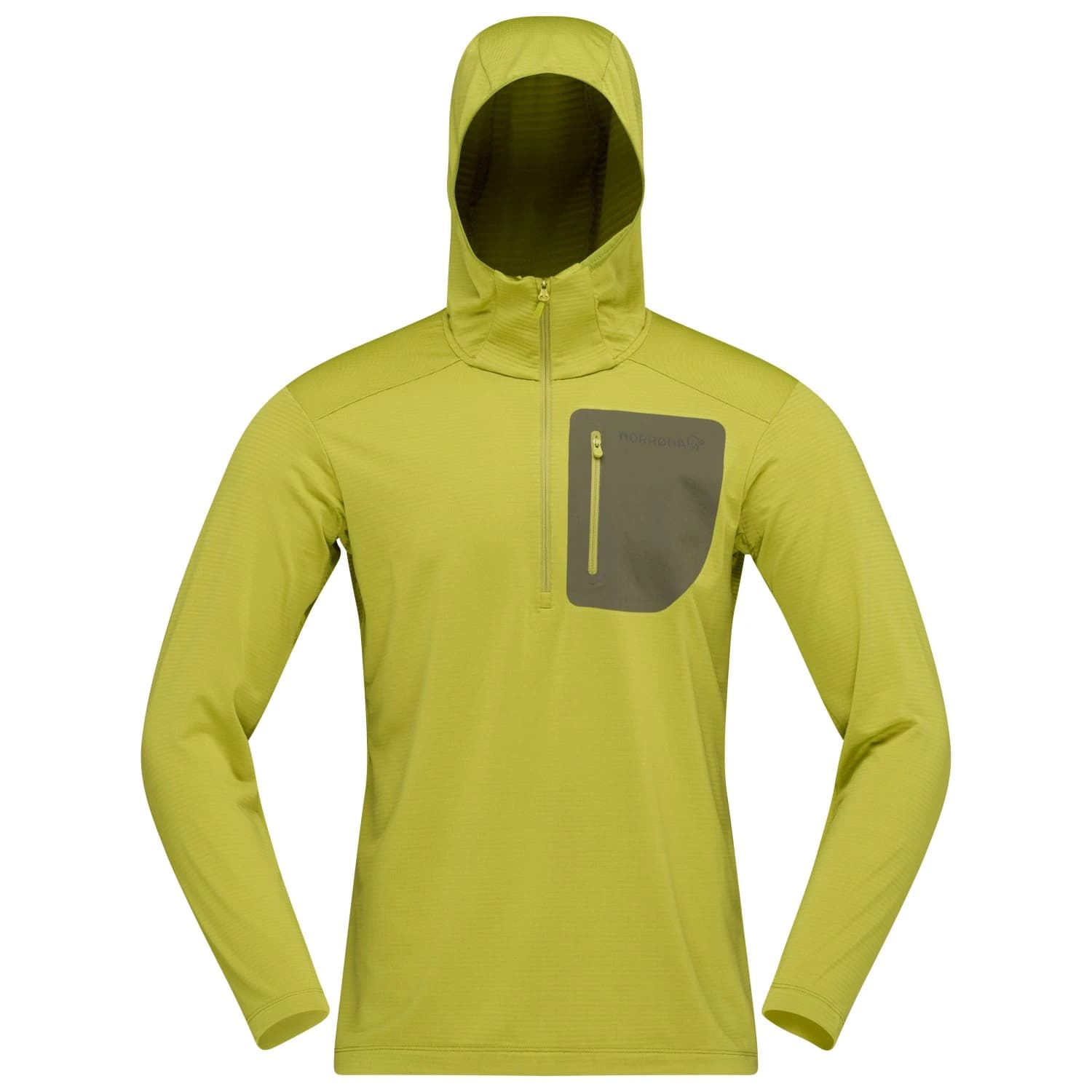 Мъжки поларен пуловер Norrøna Falketind Warm1 Hood Fleece jumper - Golden Lime / Olive Night