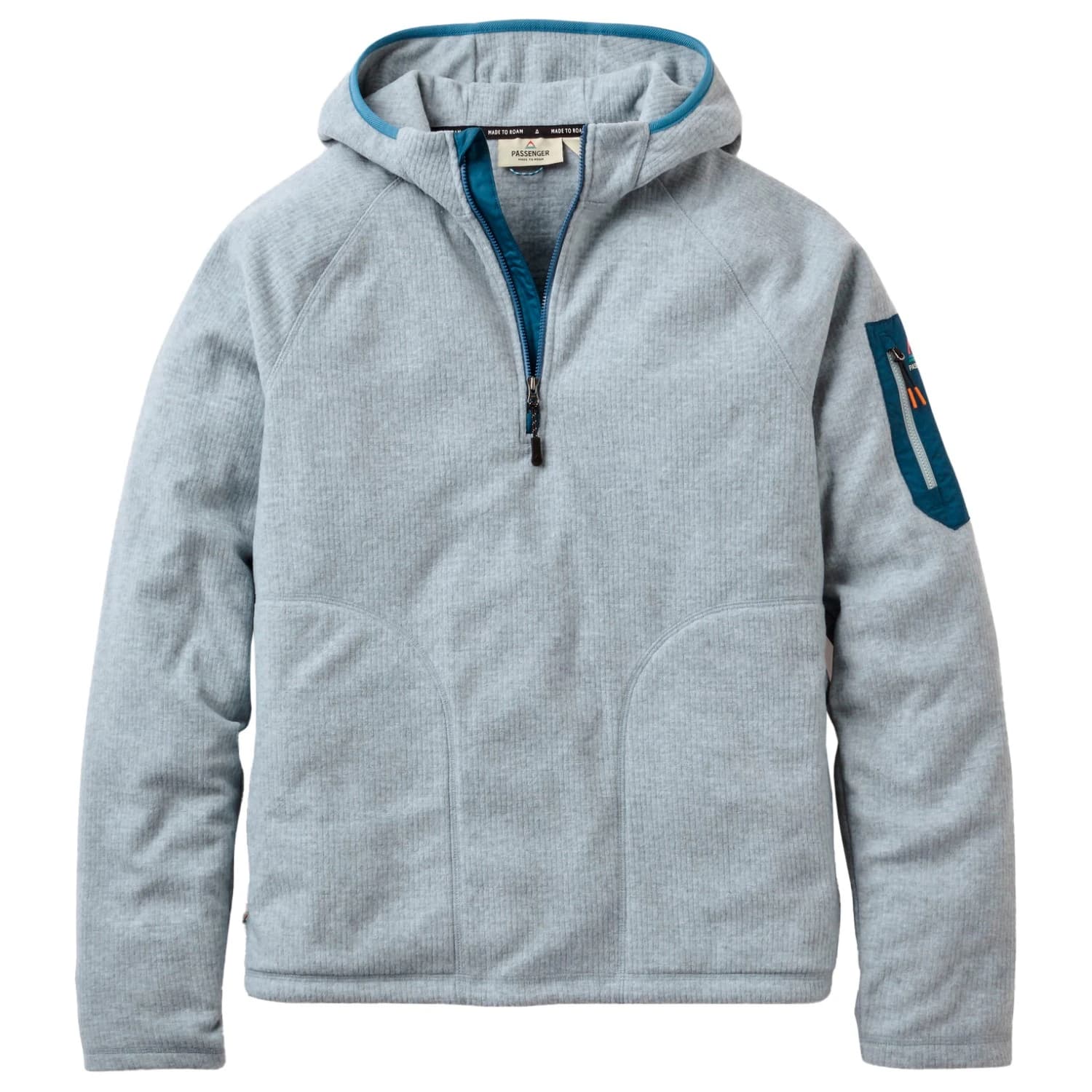 Поларен пуловер Passenger Forestscape Recycled Grid Fleece Hoodie Fleece jumper - Grey Marl
