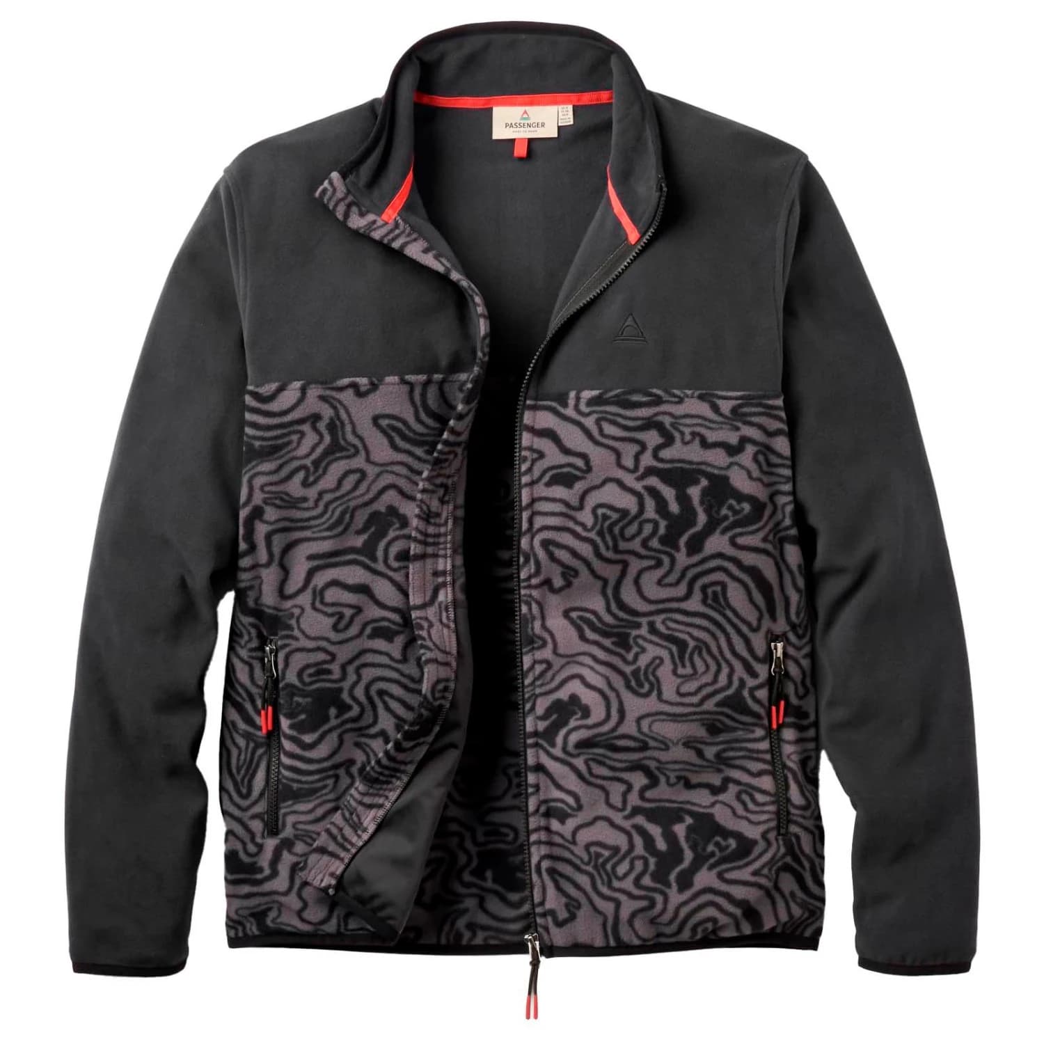 Мъжко поларено яке Passenger Set Off Recycled Full Zip Polar Fleece Fleece jacket - Strata Swirl Black