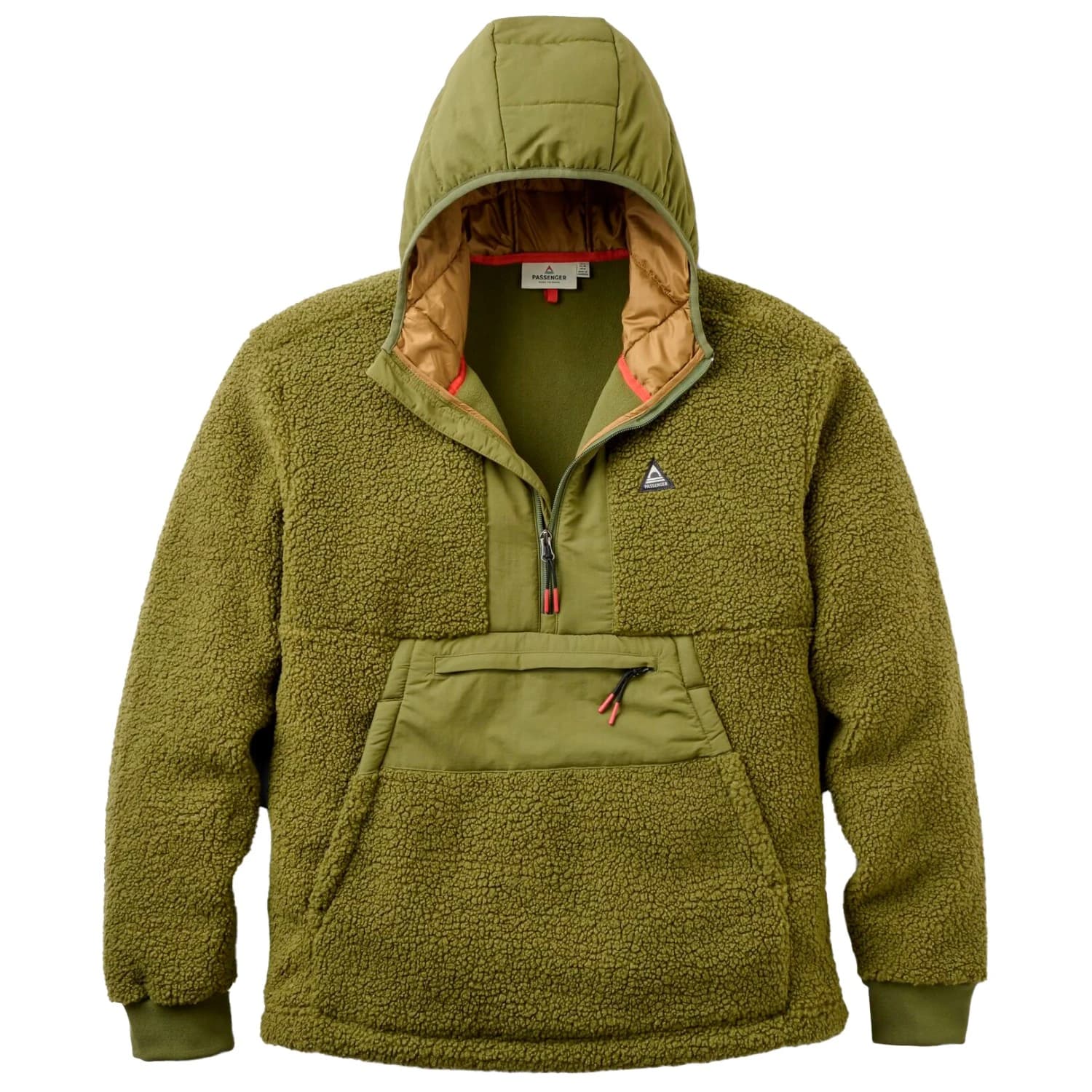 Поларен пуловер Passenger Woodland Recycled 1/2 Zip Sherpa Fleece Fleece jumper - Khaki