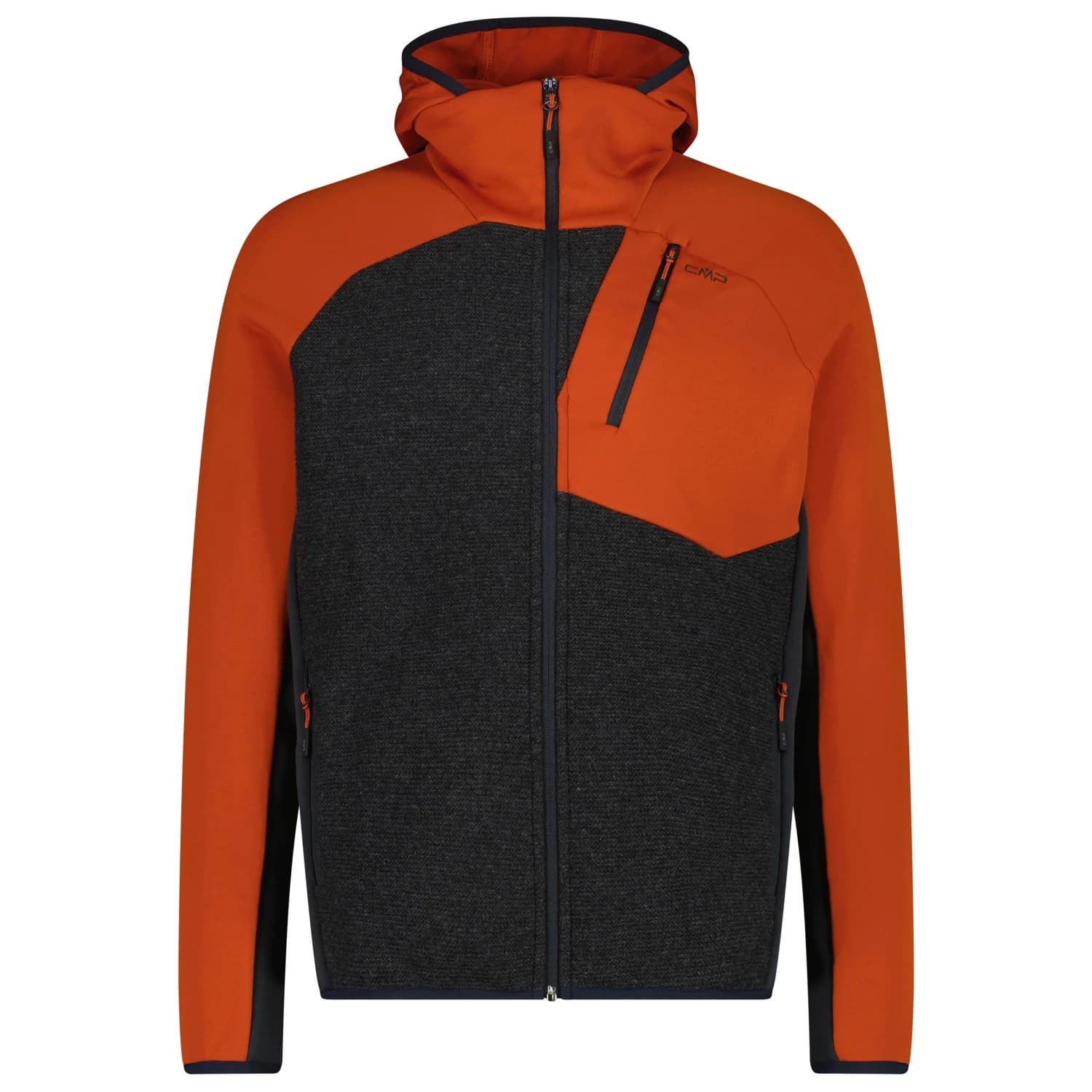 Мъжко поларено яке CMP Jacket Fix Hood 36M1877 Wool jacket - Carbone Melange / Brick