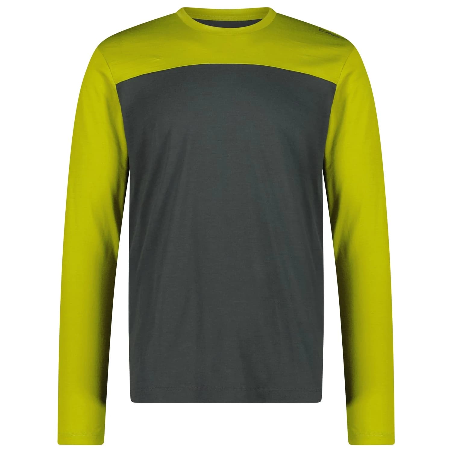 Вълнен пуловер CMP T-Shirt 36N1897 Merino longsleeve - Black Pine