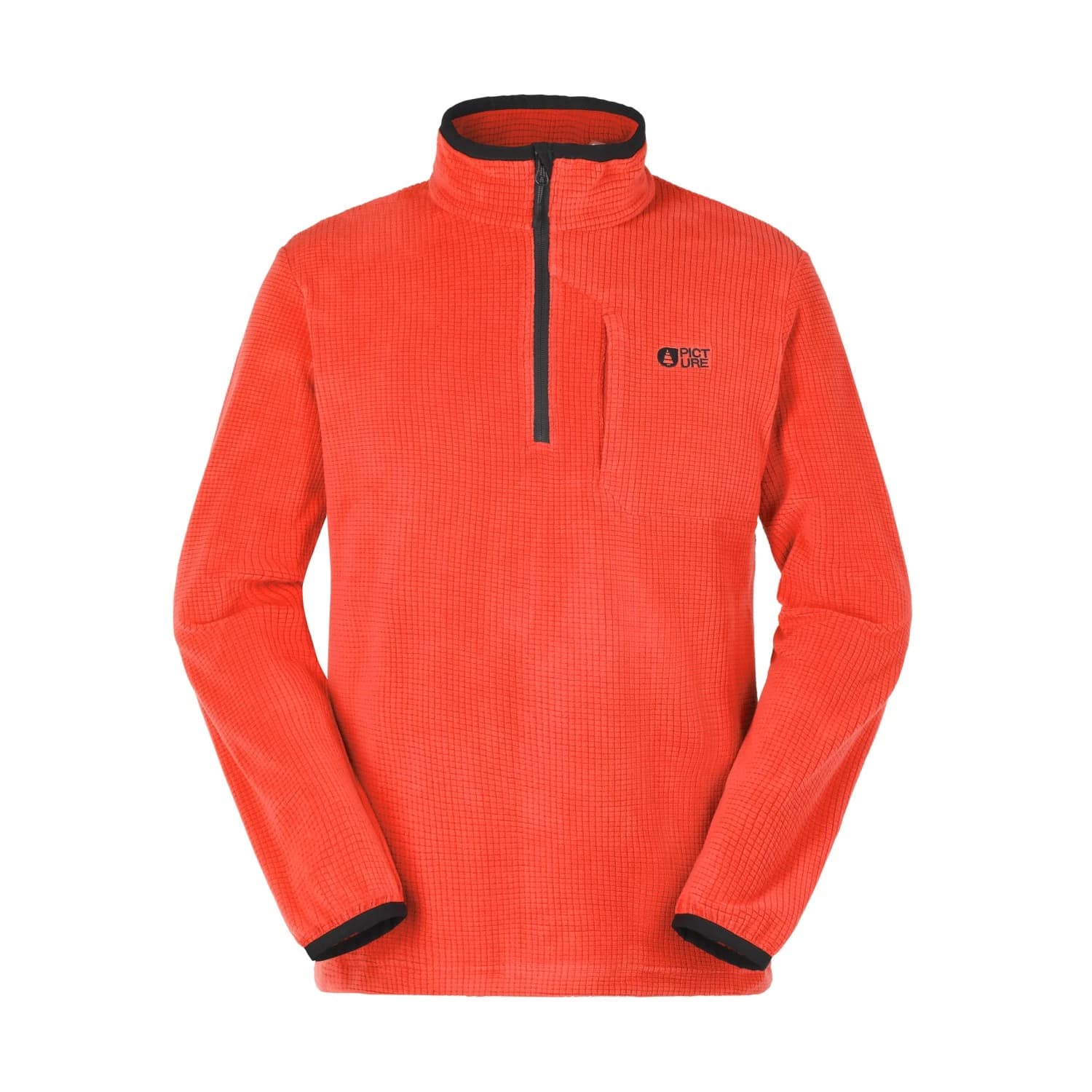 Мъжки поларен пуловер Picture Weavy 1/4 Grid Fleece Fleece jumper - Fiery Red