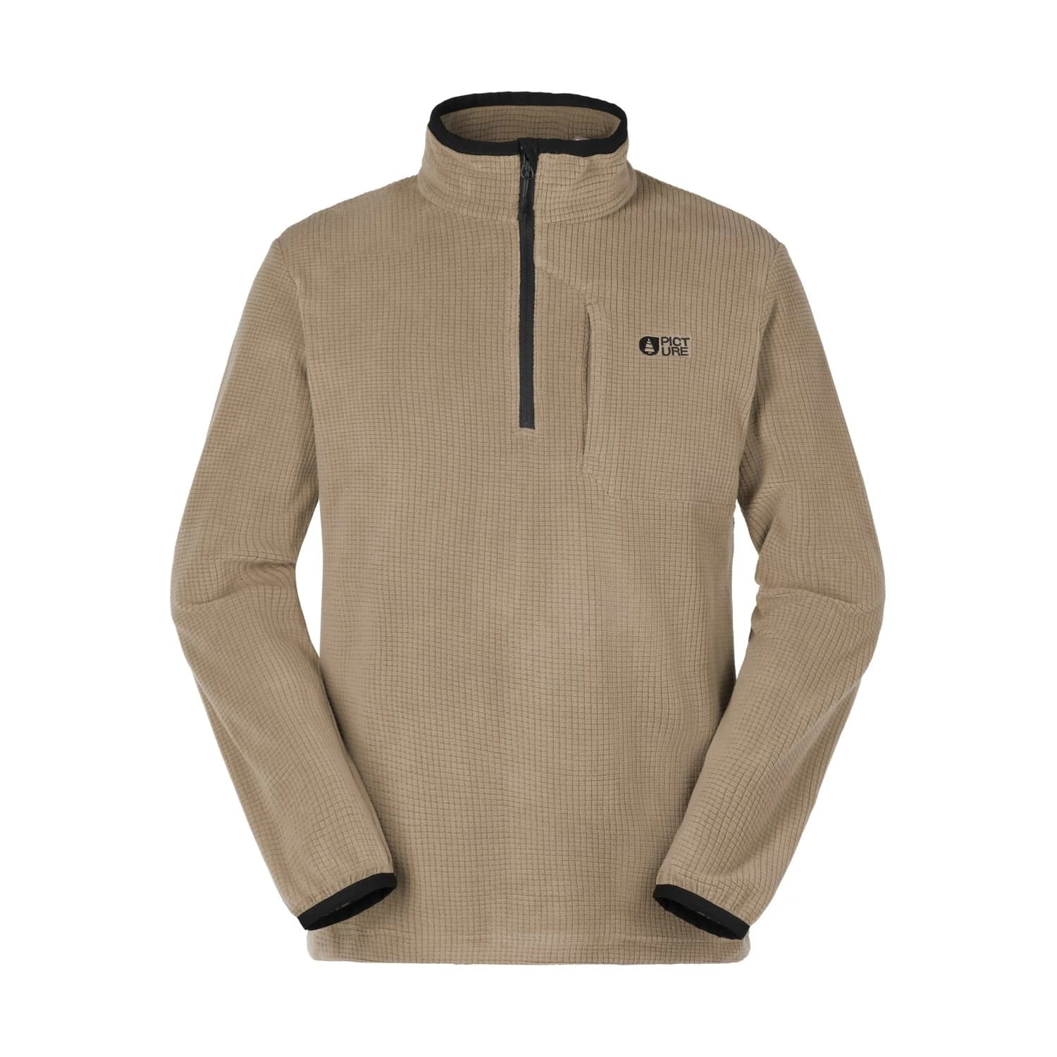 Мъжки поларен пуловер Picture Weavy 1/4 Grid Fleece Fleece jumper - Shitake