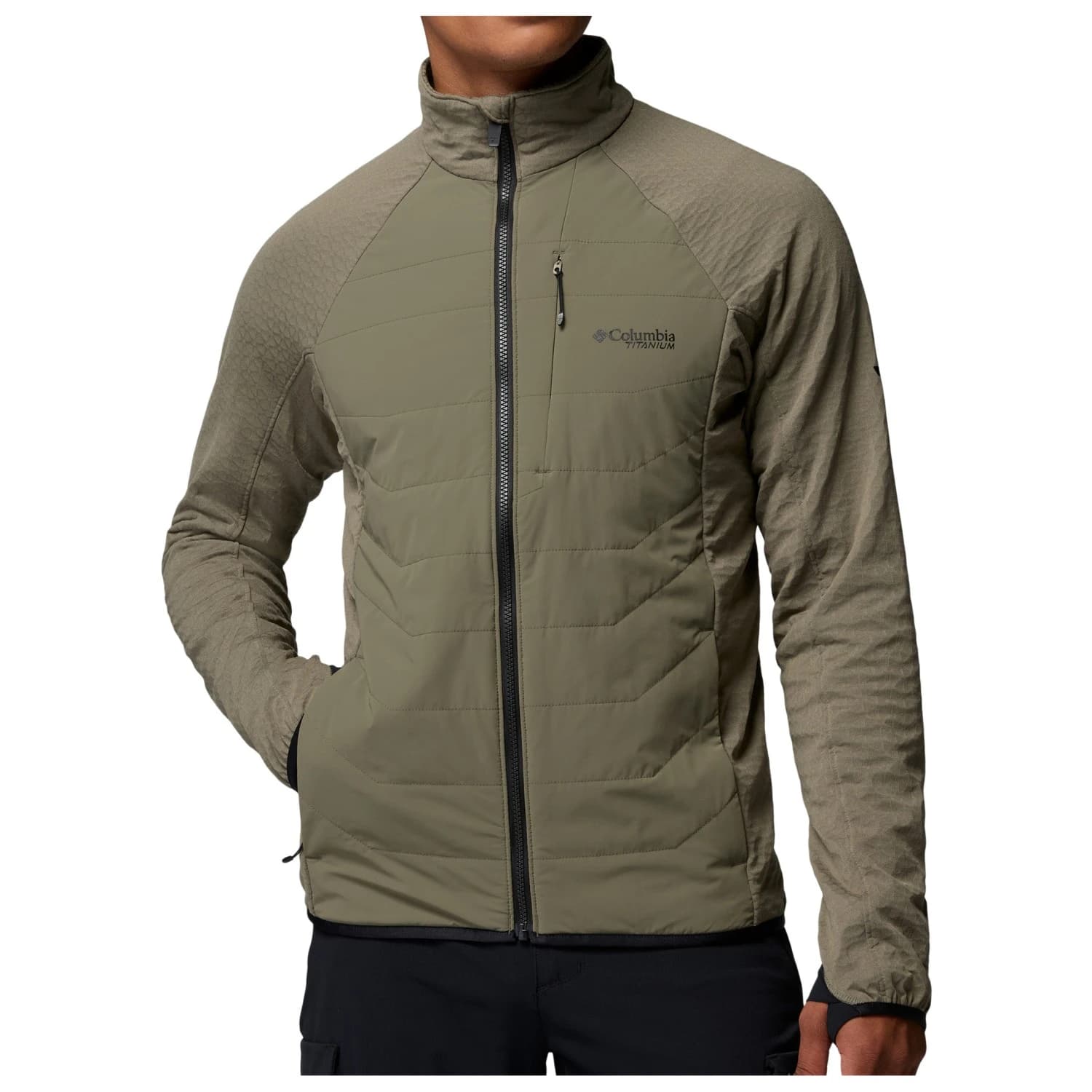 Мъжко поларено яке Columbia Arctic Crest II Hybrid Full Zip Fleece jacket - Stone Green