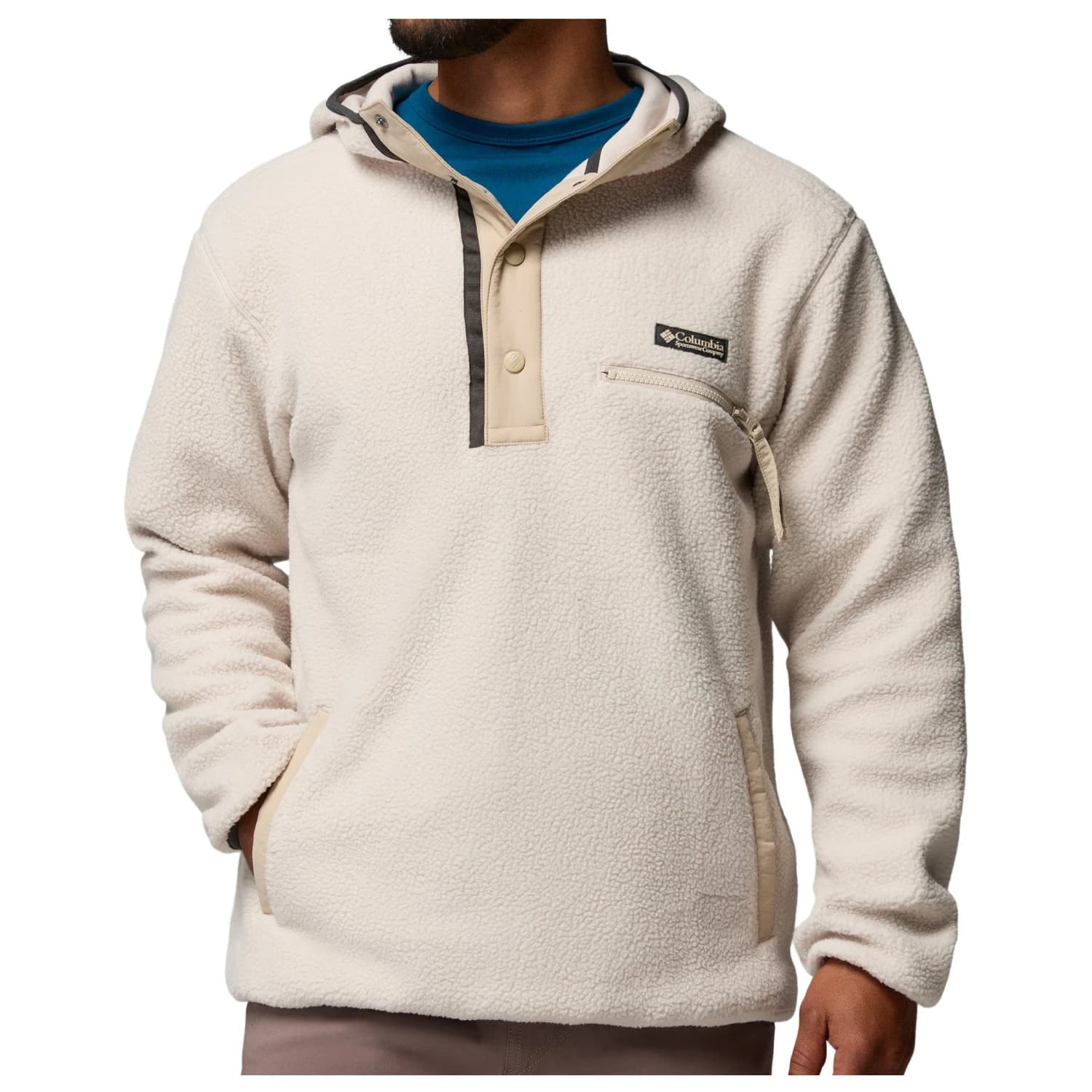 Мъжки поларен пуловер Columbia Helvetia II Hoodie Fleece jumper - Dark Stone