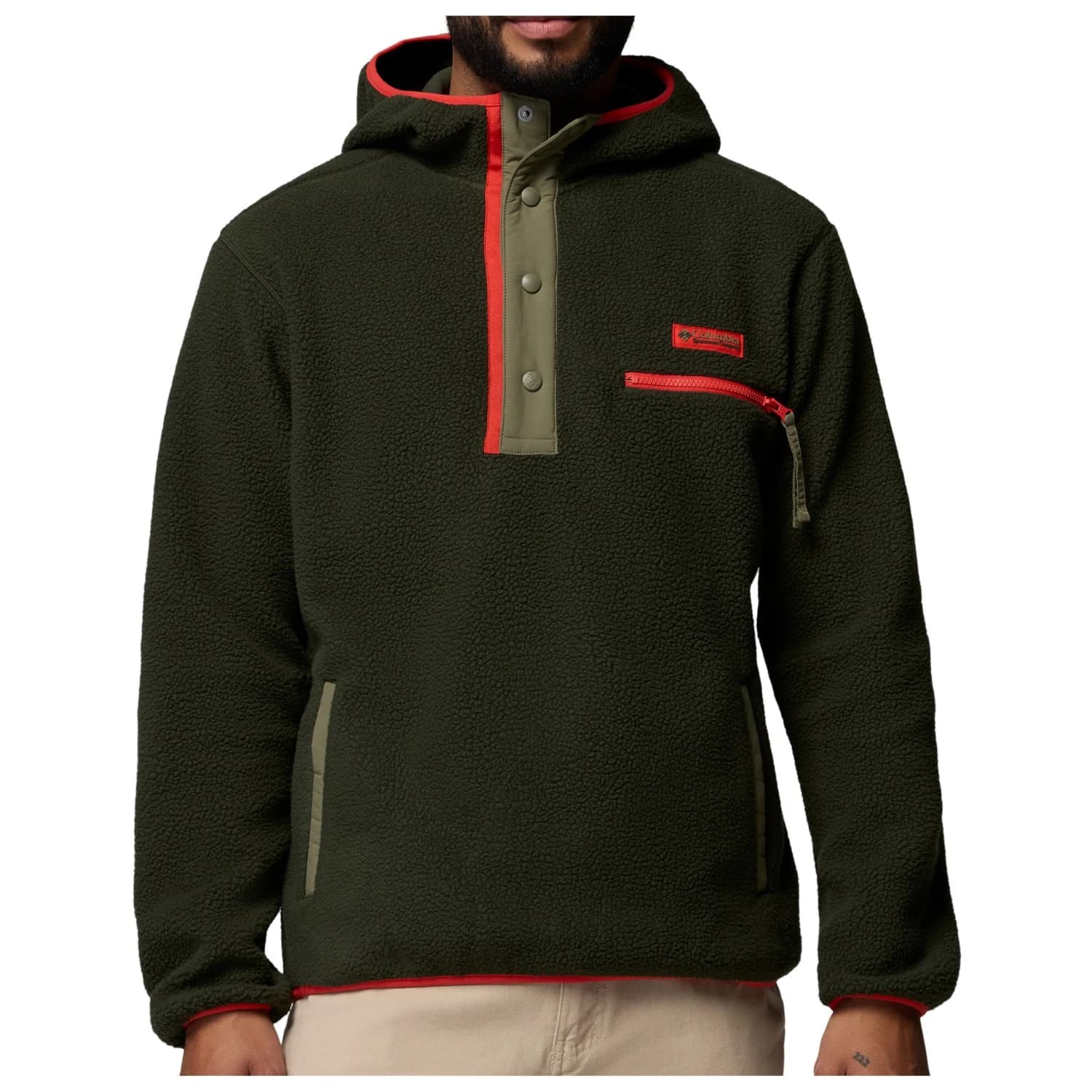 Мъжки поларен пуловер Columbia Helvetia II Hoodie Fleece jumper - Greenscape