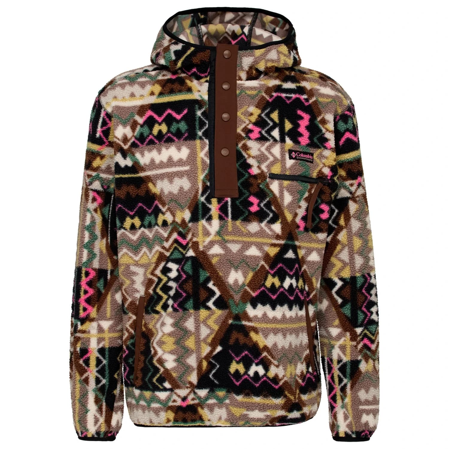 Поларен пуловер Columbia Helvetia II Printed Hoodie Fleece jumper - Black Geomix