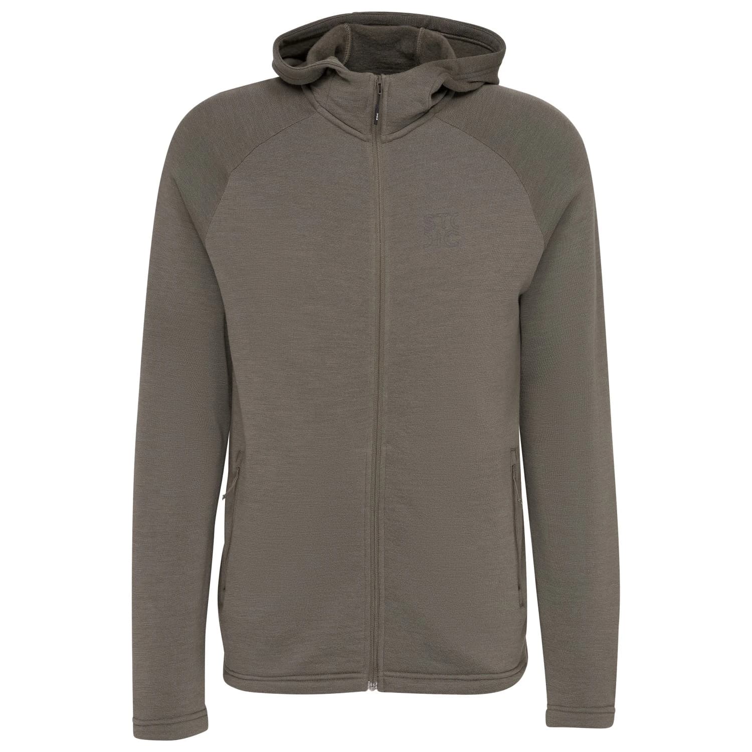 Вълнено яке Stoic MerinoFleece240 ForseSt. Zip Hoody Merino hoodie - Dark Olive / Melange