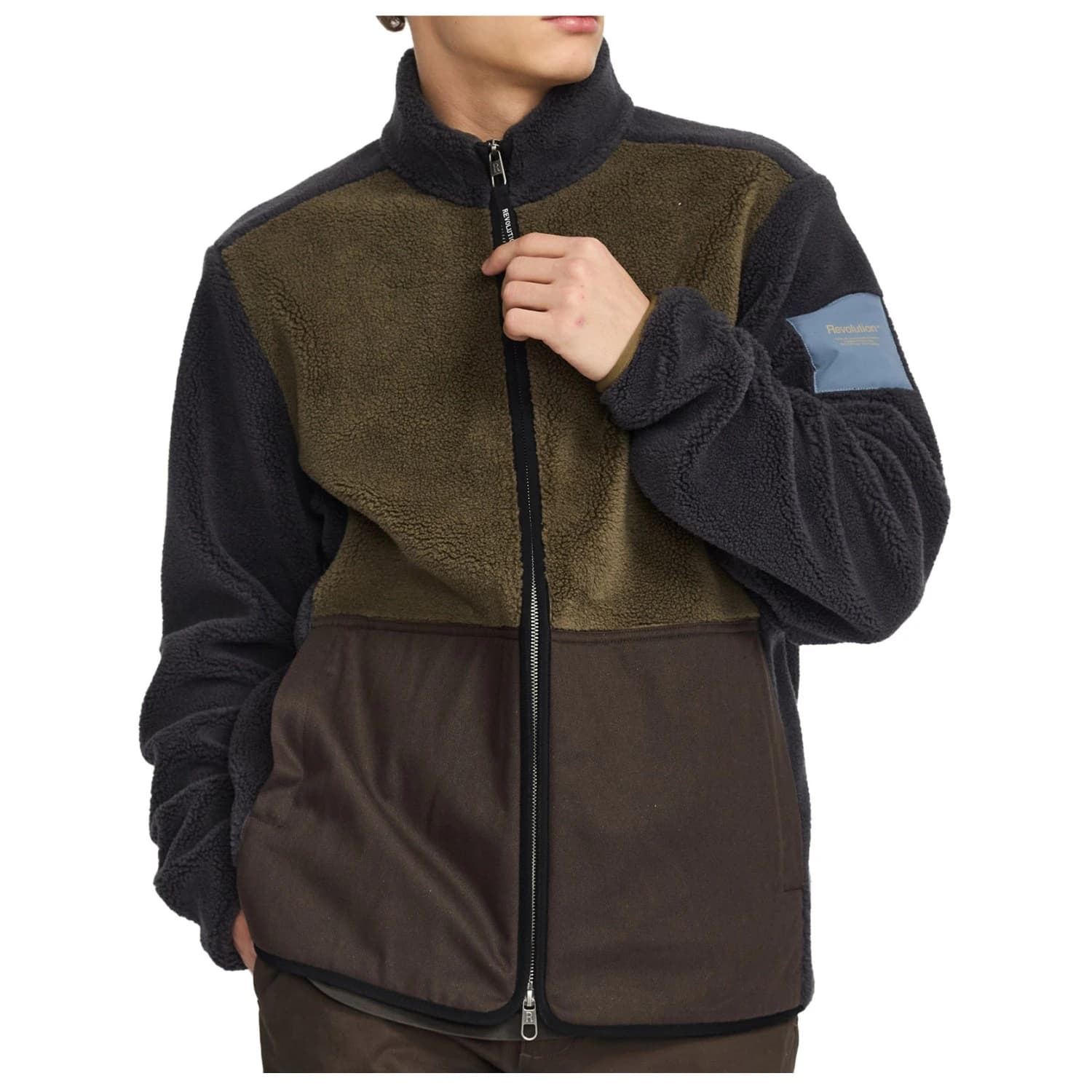 Поларено яке Revolution Blocked Teddy Jacket Fleece jacket - Darkgrey