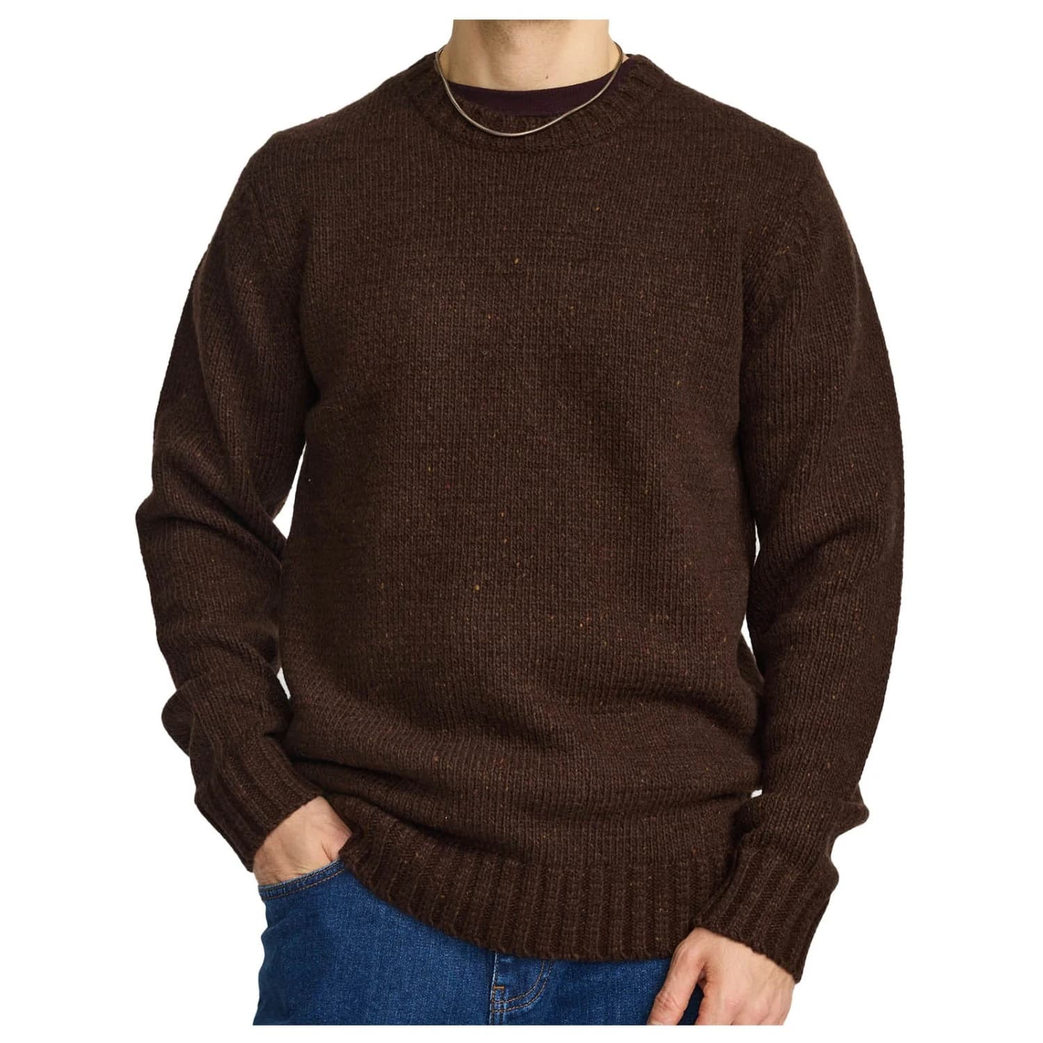Вълнен пуловер Revolution Knit Sweater 6538 Jumper - Darkbrown