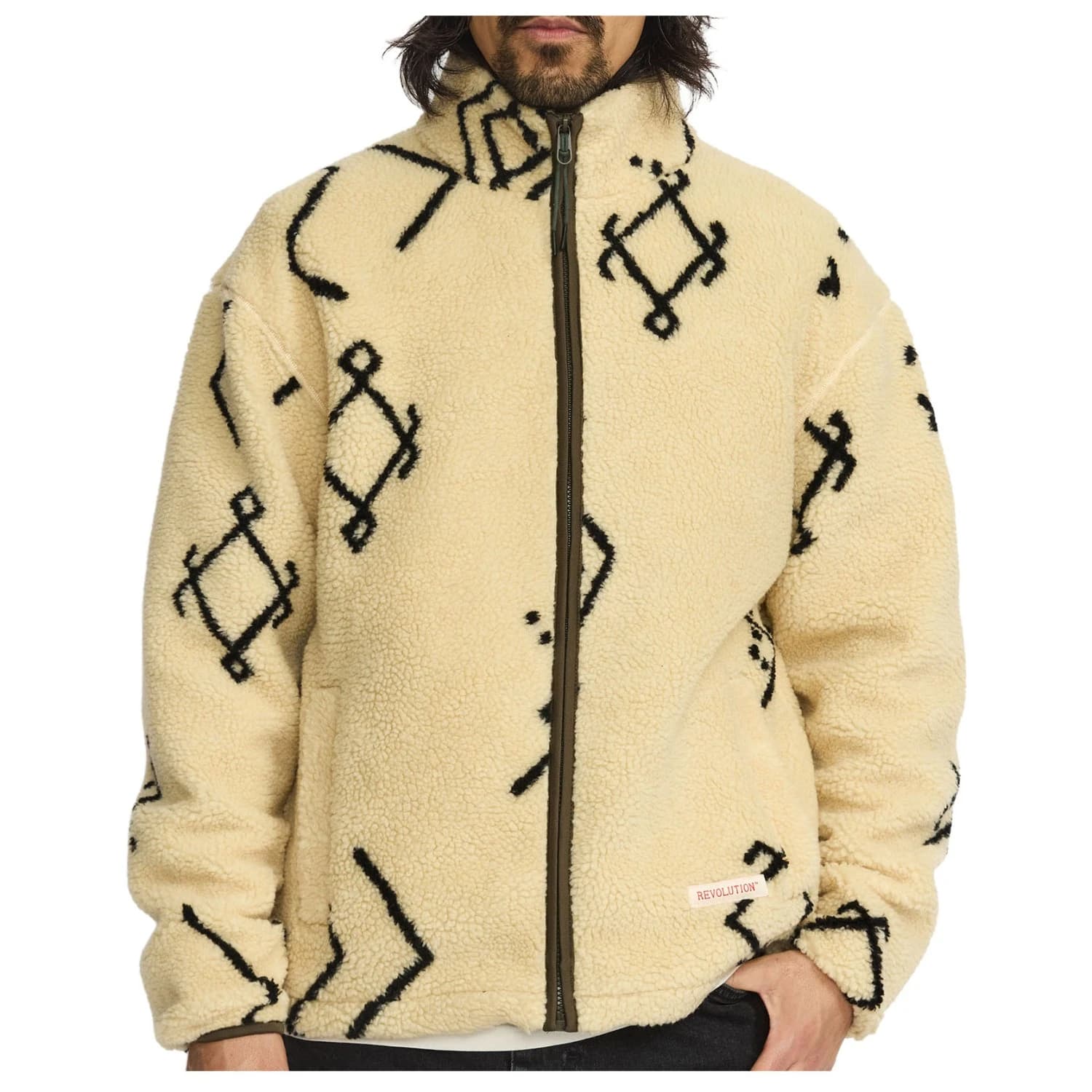 Поларено яке Revolution Printed Teddy Jacket Fleece jacket - Offwhite