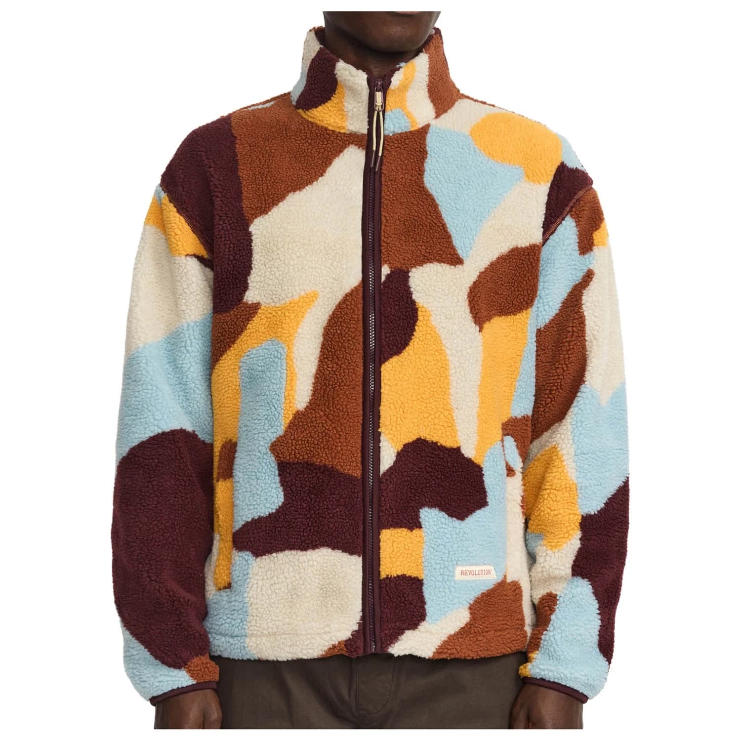 Поларено яке Revolution Printed Teddy Jacket 7026 Fleece jacket - Brown