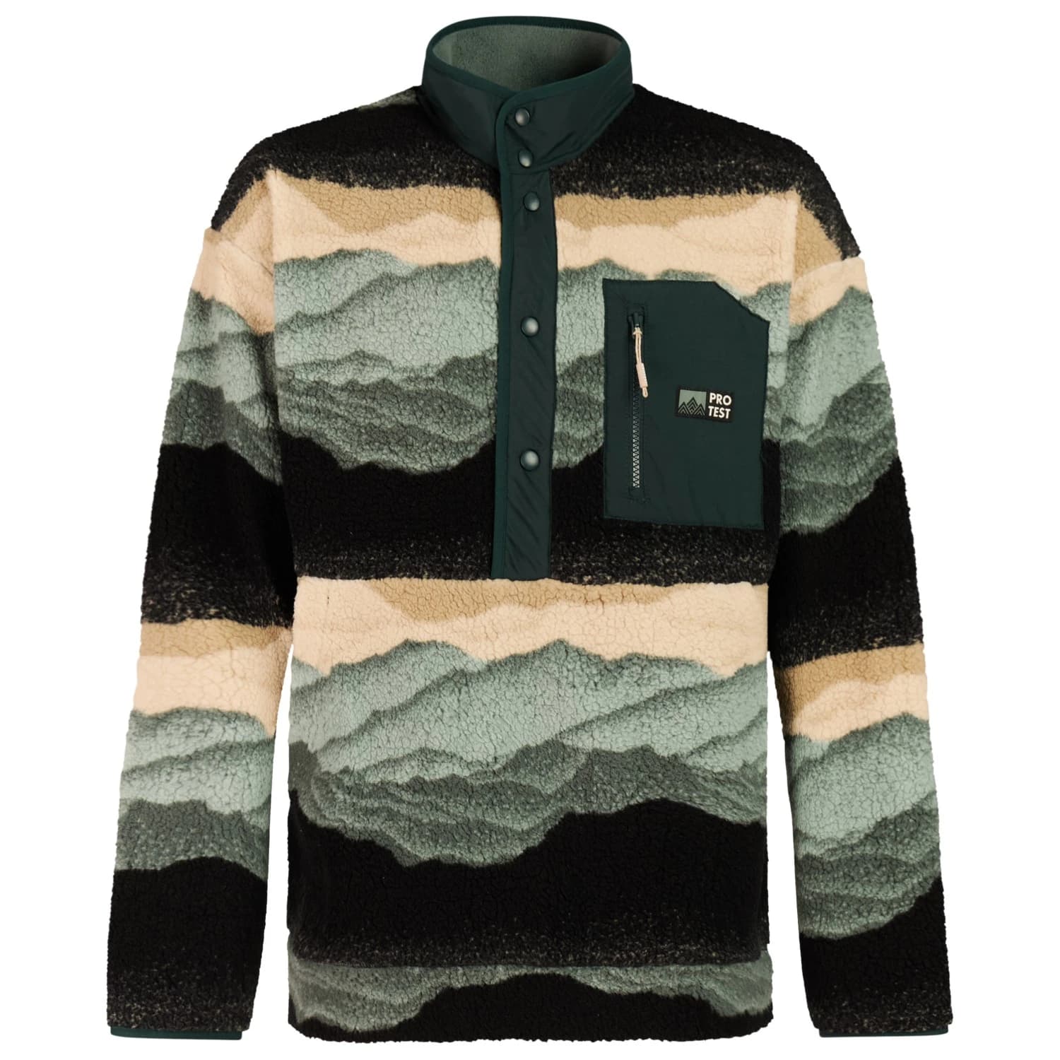 Поларен пуловер Protest PRTBrowser Outdoor 1/4 Button Top Fleece jumper - Evergreen