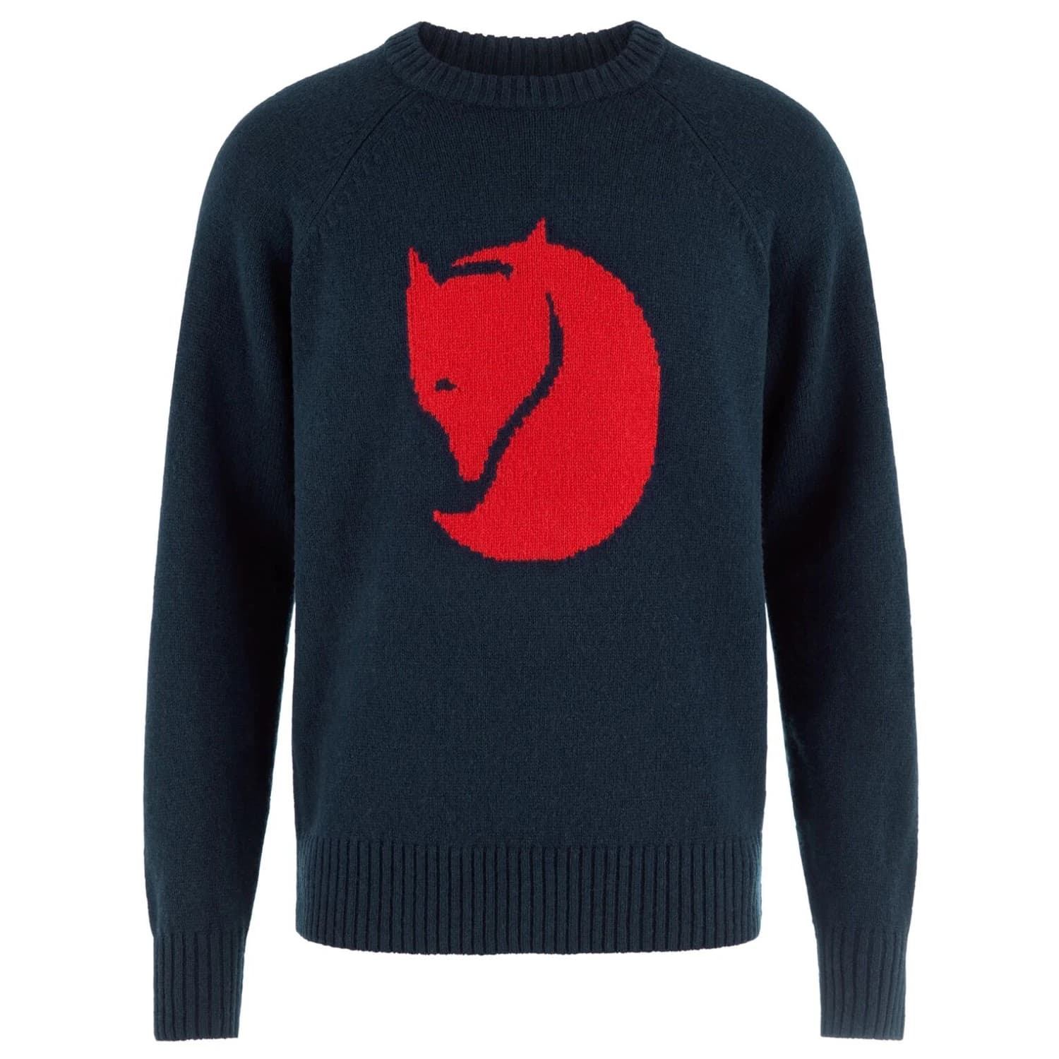 Вълнен пуловер Fjällräven Logo Knit Sweater Wool jumper - Dark Navy