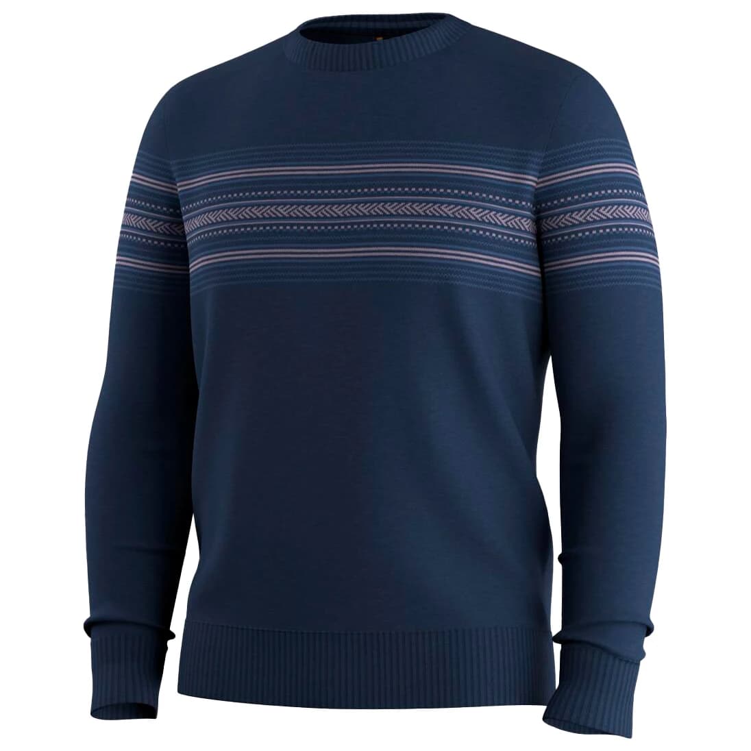 Мъжки вълнен пуловер Smartwool Sparwood Stripe Crew Sweater Jumper - Deep Navy