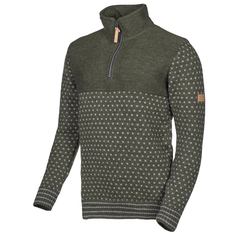 Вълнен пуловер Ivanhoe of Sweden Sverre Half Zip Wool jumper - Loden Green