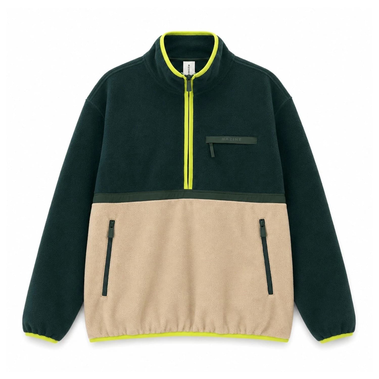 Мъжки поларен пуловер Mazine Color Block Fleece Half-Zip Fleece jumper - Deep Teal / Light Taupe