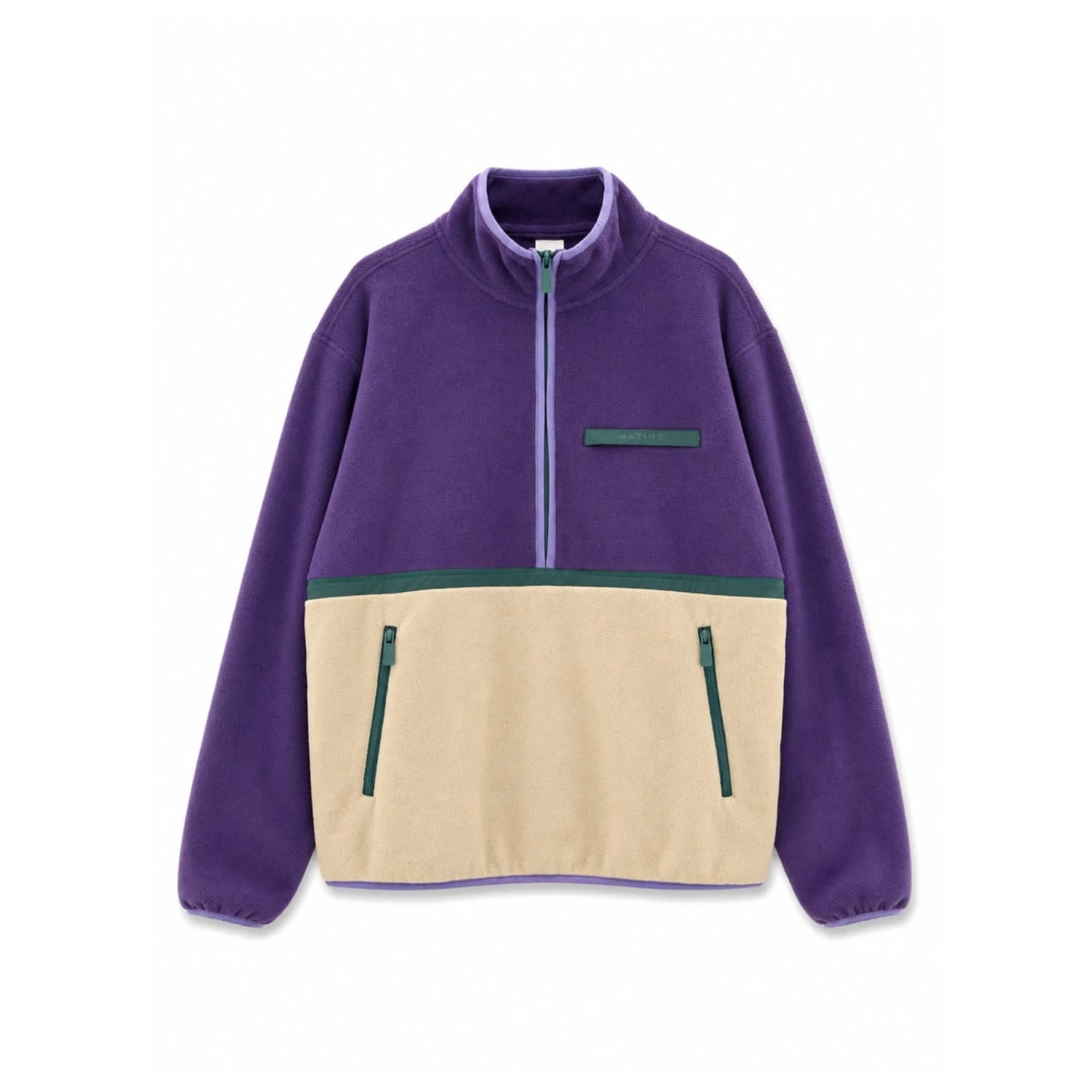 Мъжки поларен пуловер Mazine Color Block Fleece Half-Zip Fleece jumper - Purple Indigo / Light Taupe