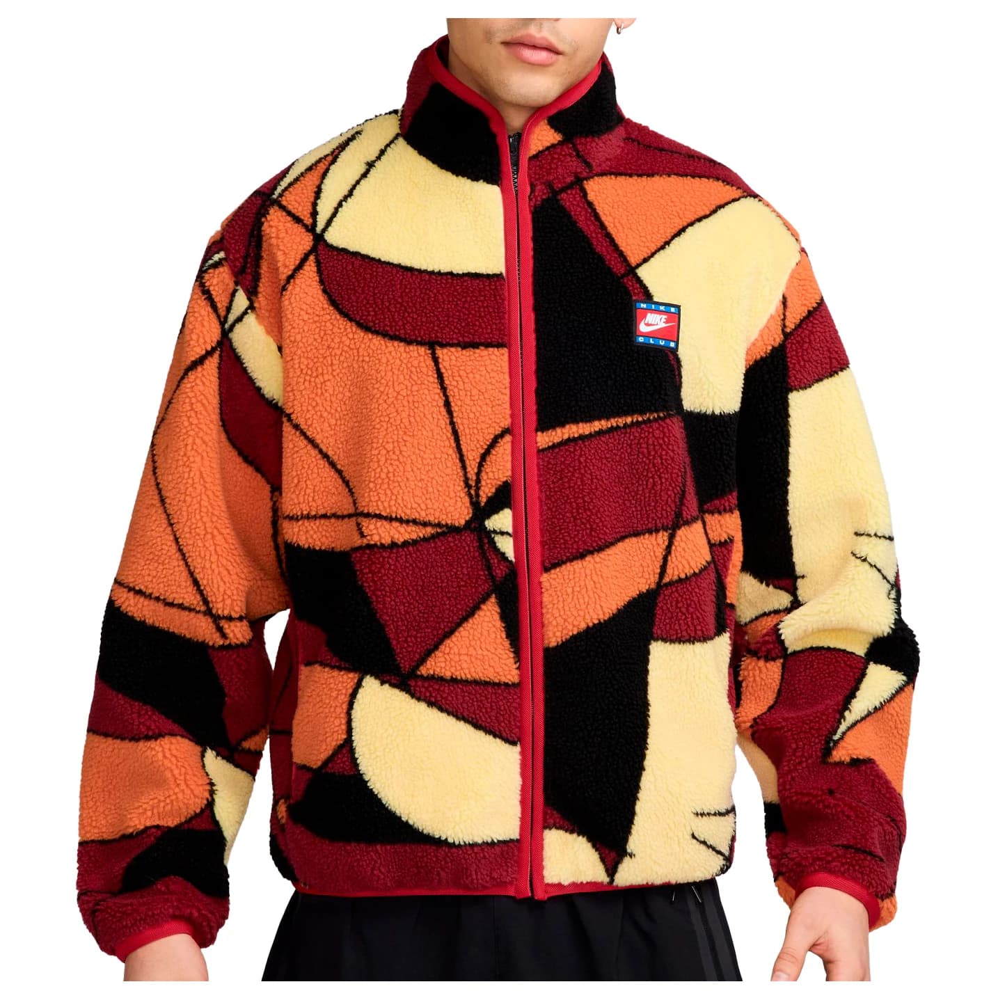 Поларено яке Nike Club Winter Fleece Top AOP Art Fleece jacket - University Red