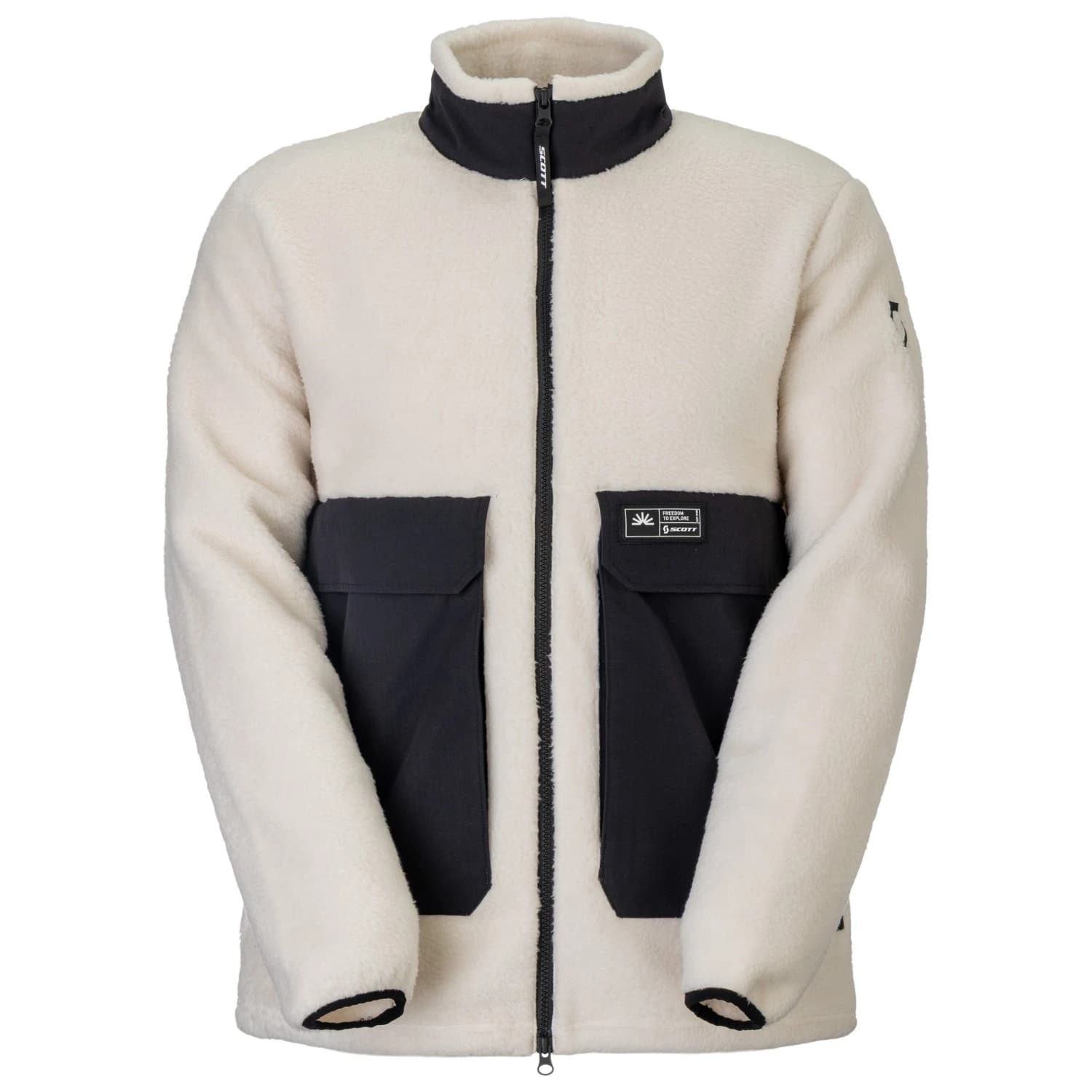 Мъжко поларено яке Scott Jacket Escape Heritage Pile Fleece jacket - Latte Beige / Black