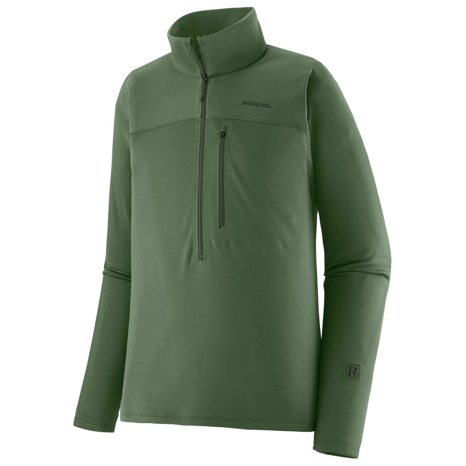 Мъжки поларен пуловер Patagonia R1 Ultralight 1/2-Zip Fleece jumper - Canopy Green