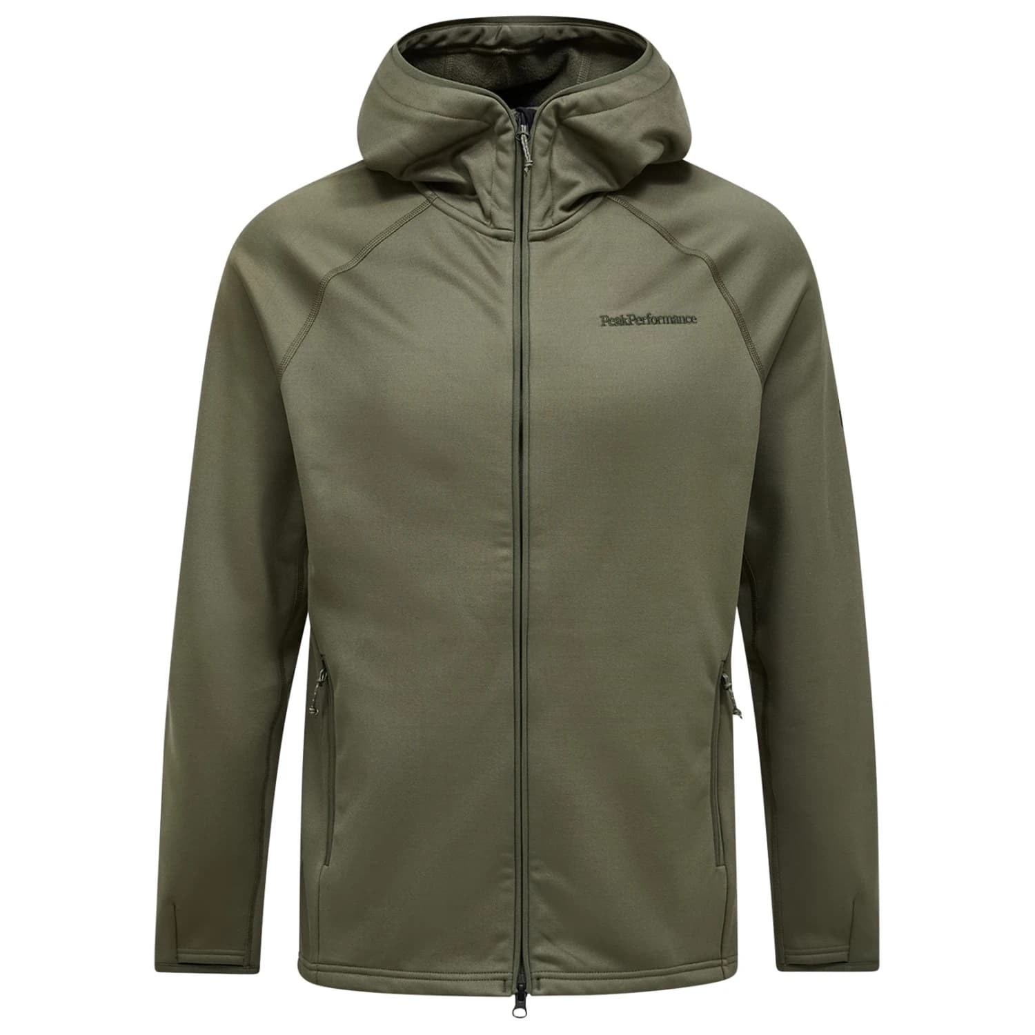 Поларено яке Peak Performance Midlayer Zip Hood Fleece jacket - Pine Needle