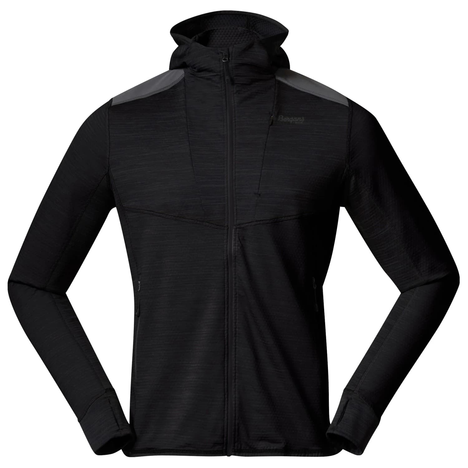 Поларен пуловер Bergans Rabot Active Mid Hood Jacket Fleece jacket - Black