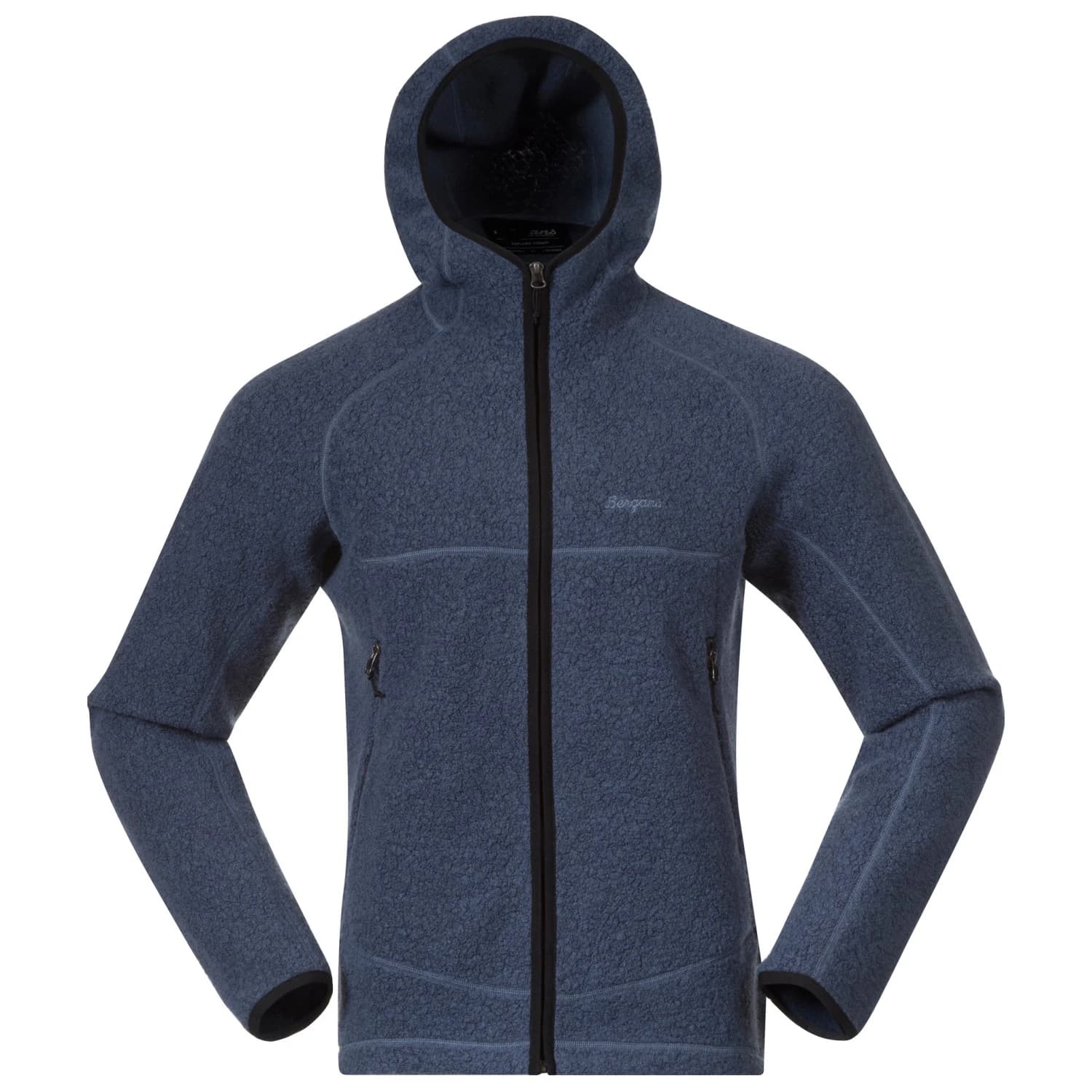 Вълнен пуловер Bergans Vaagaa Merino Terry Midlayer Hoodie Fleece jacket - Granite Blue